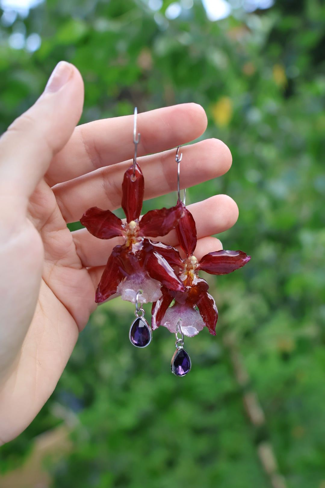 Pink orchid hoops