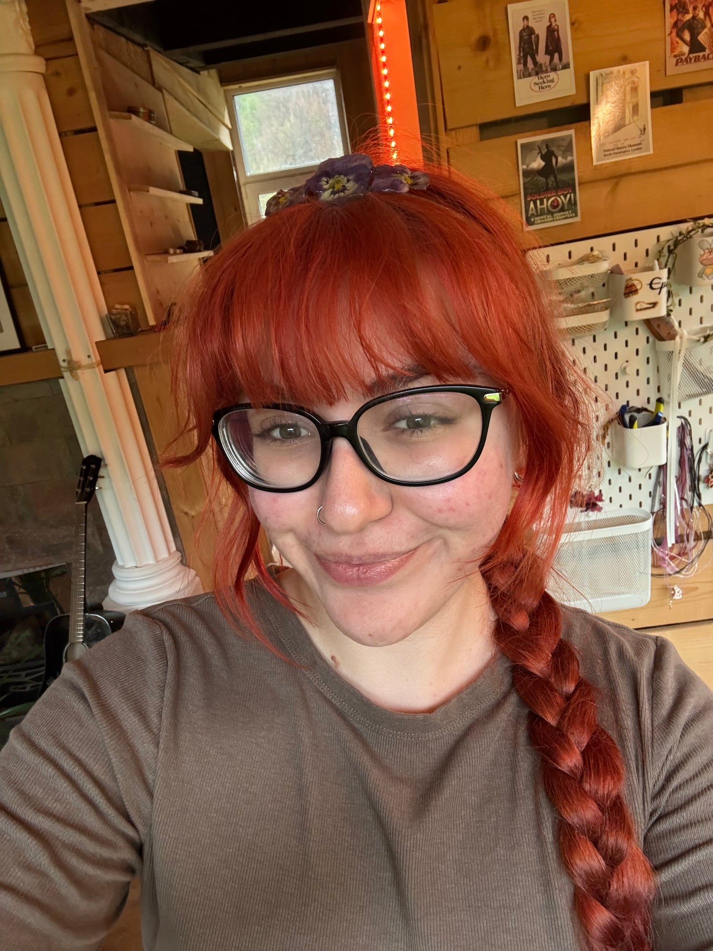 Real pansy headband