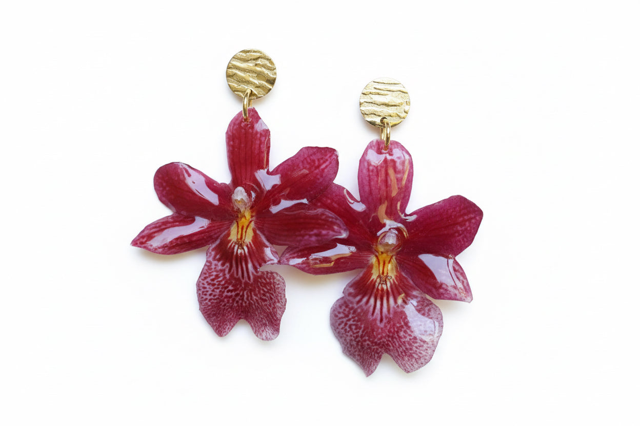 Pink orchid earrings SYLLIA