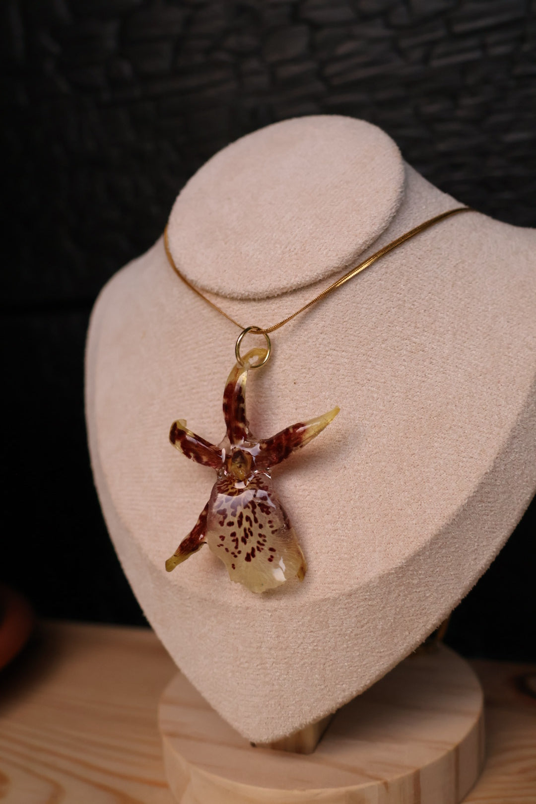 Brassia orchid necklace
