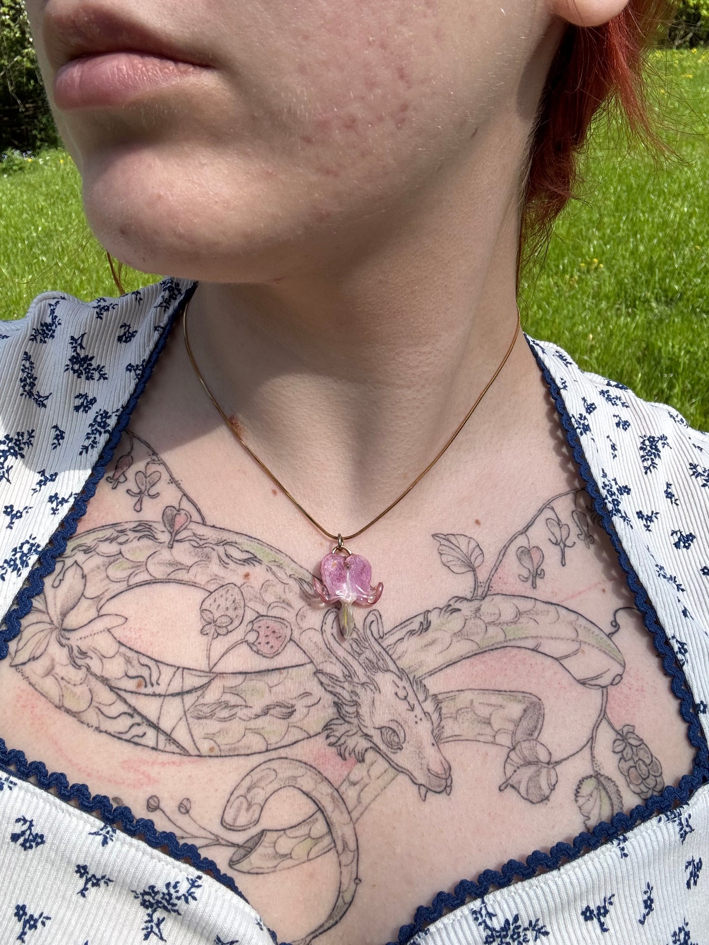 Bleeding hearts necklace