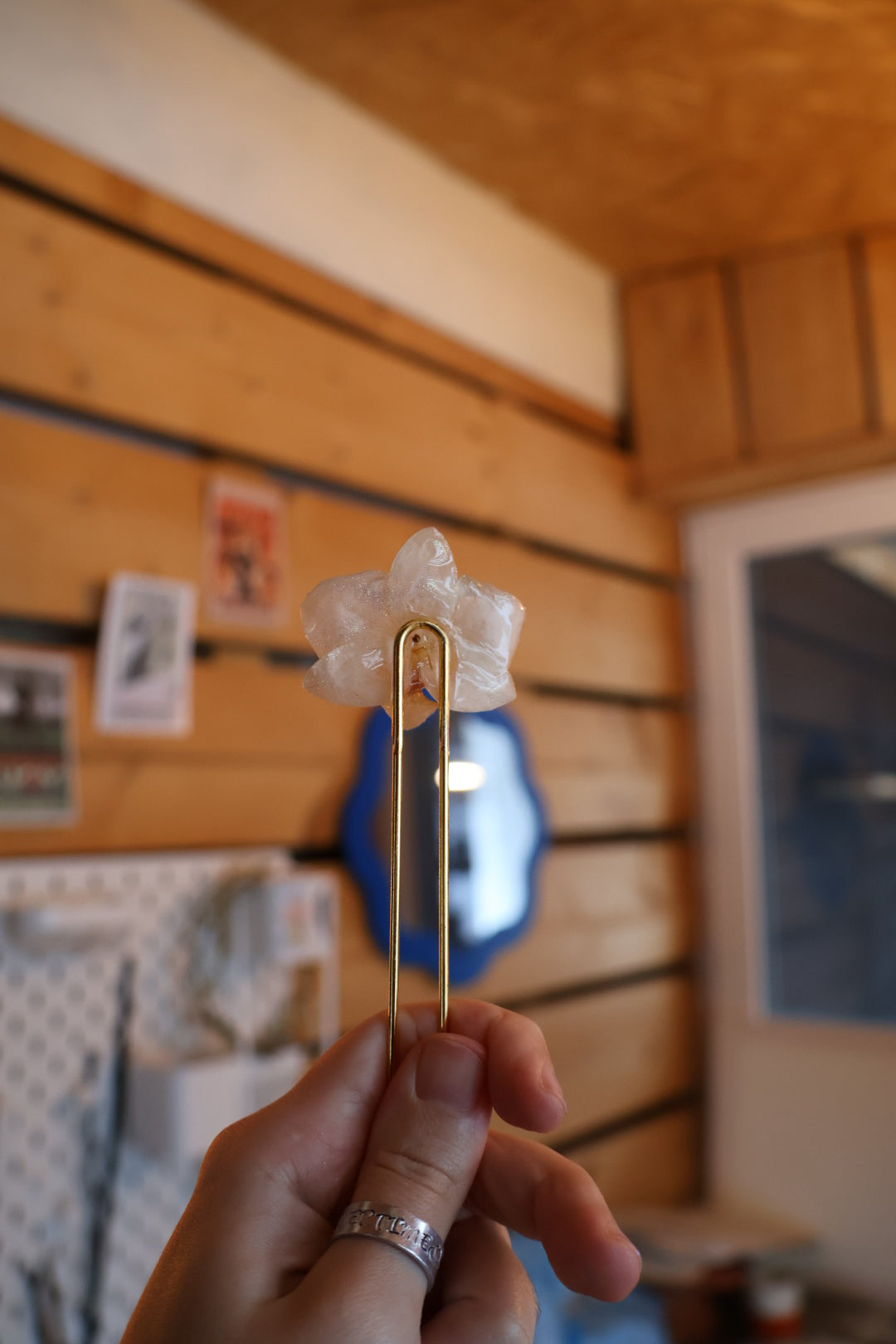 White orchid hairpin SYLLIA