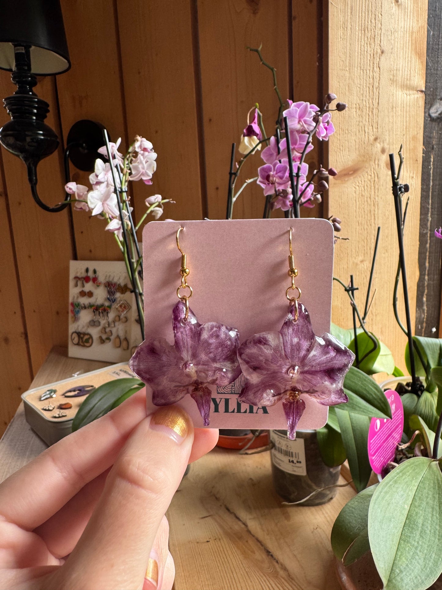 Orchid earrings