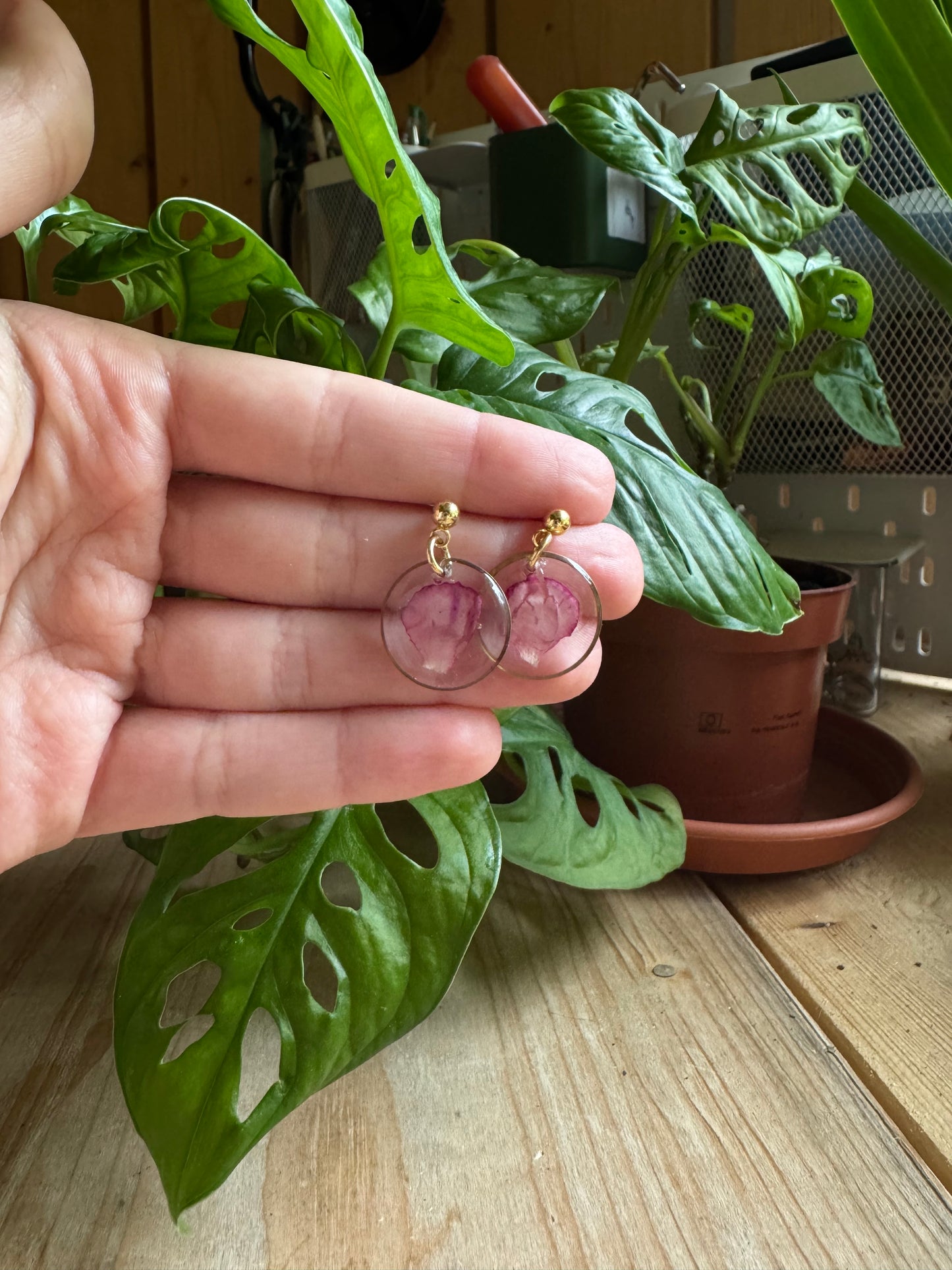 Carnation petals earrings