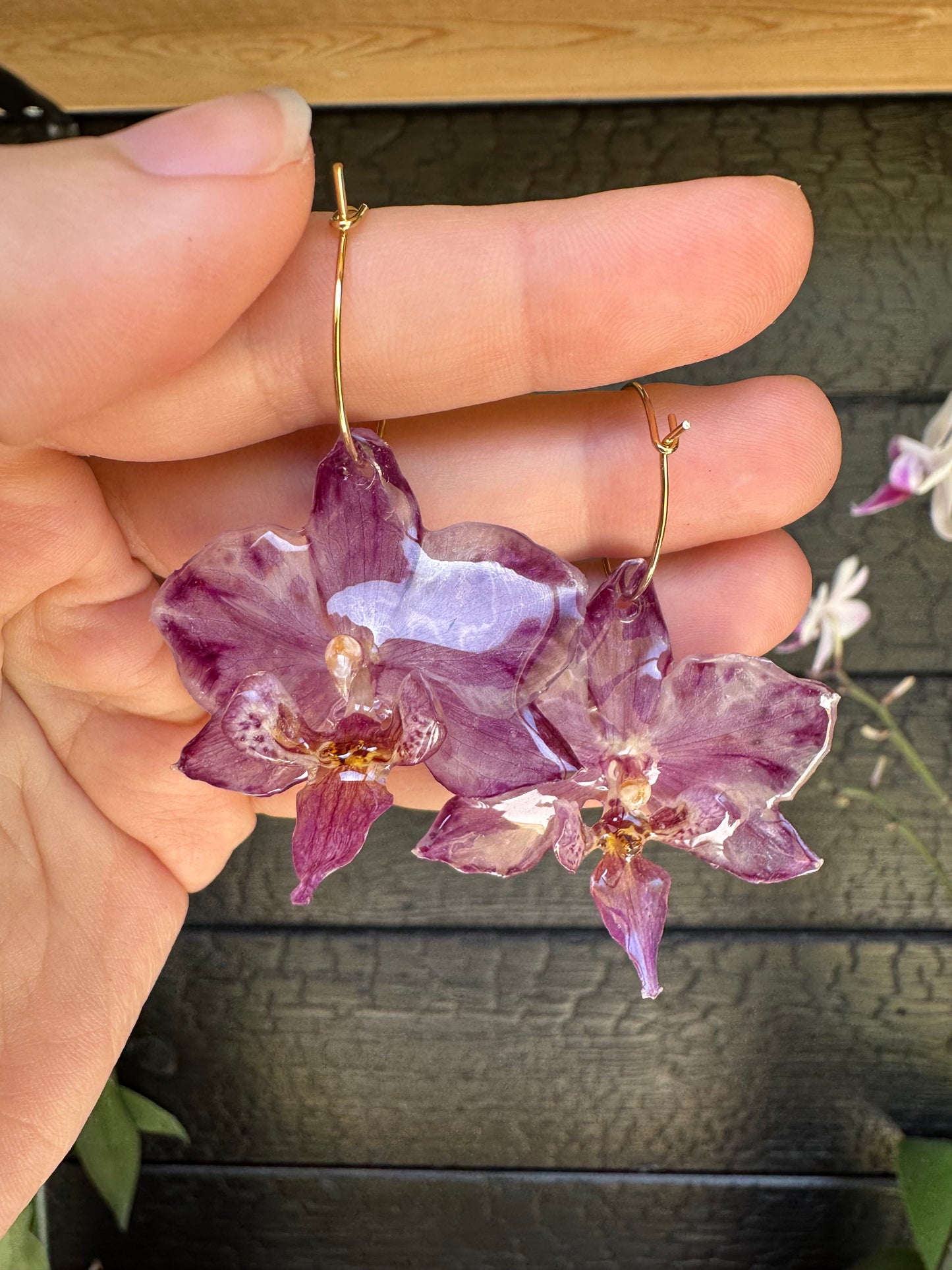 Purple orchid hoops SYLLIA