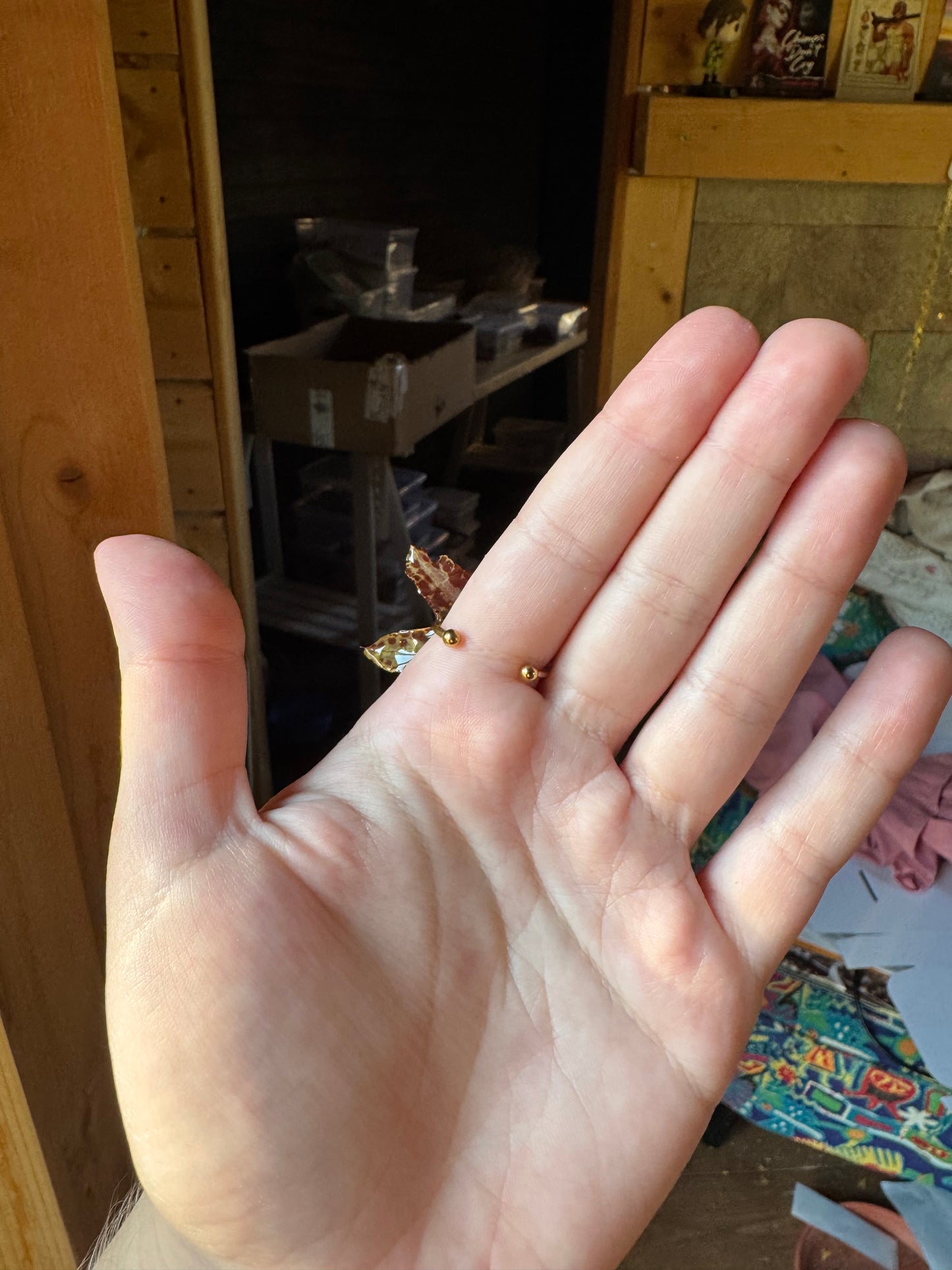 Red orchid ring SYLLIA