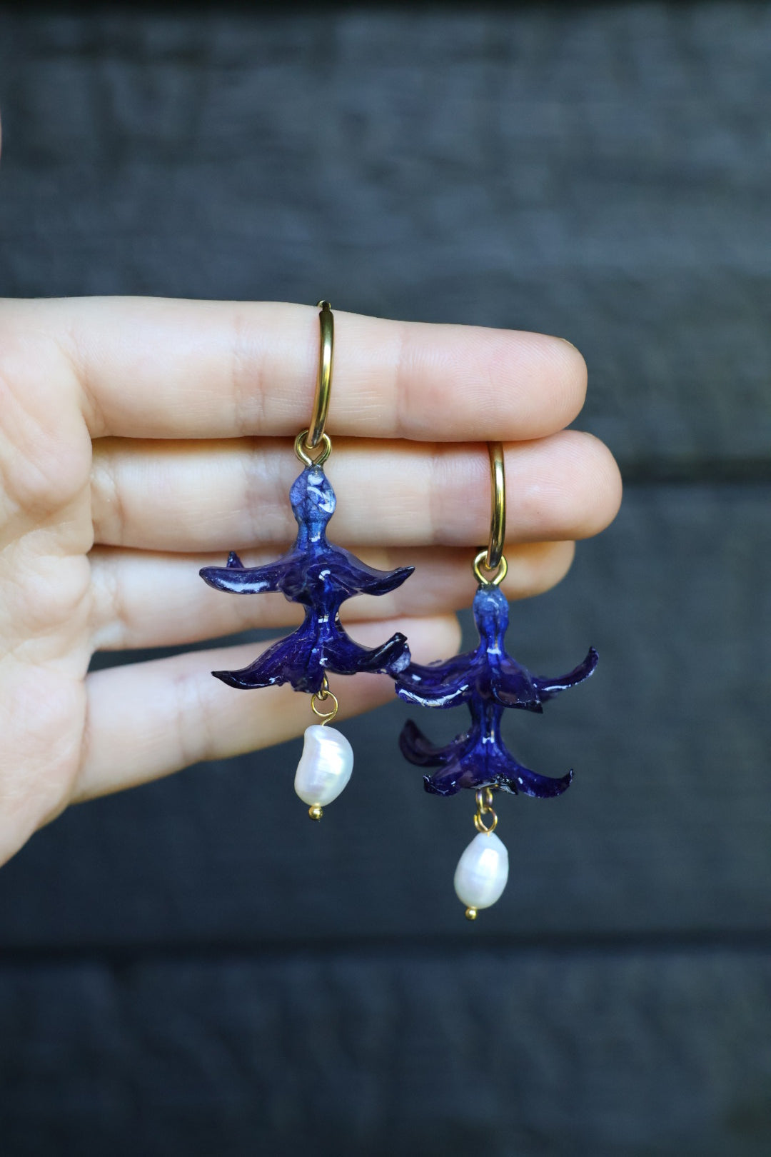 Blue hyacinth hoops SYLLIA