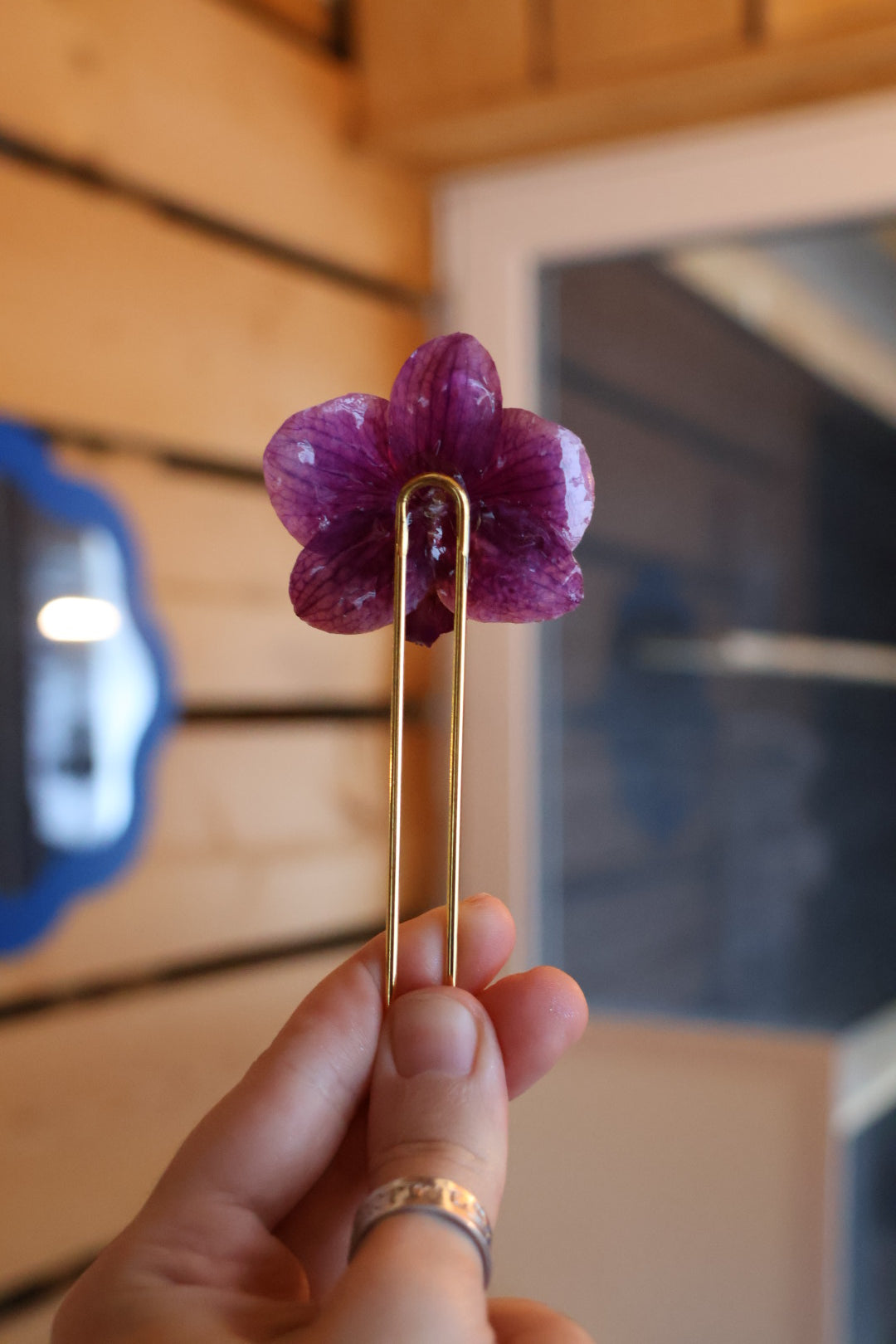 Purple orchid hairpin SYLLIA