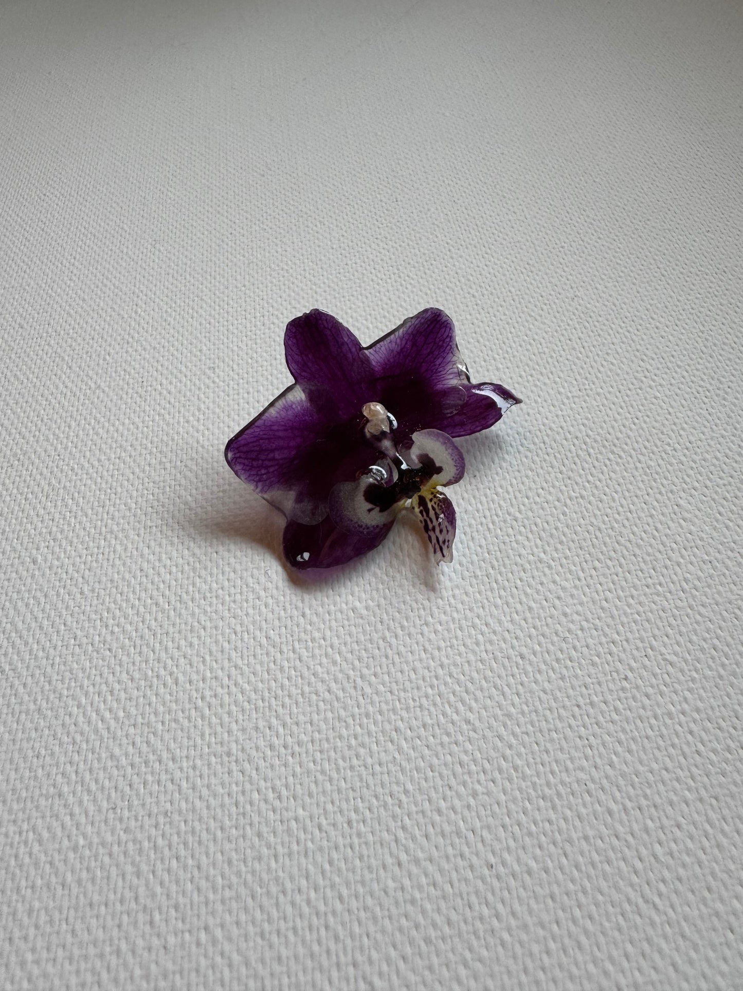 Purple orchid brooch