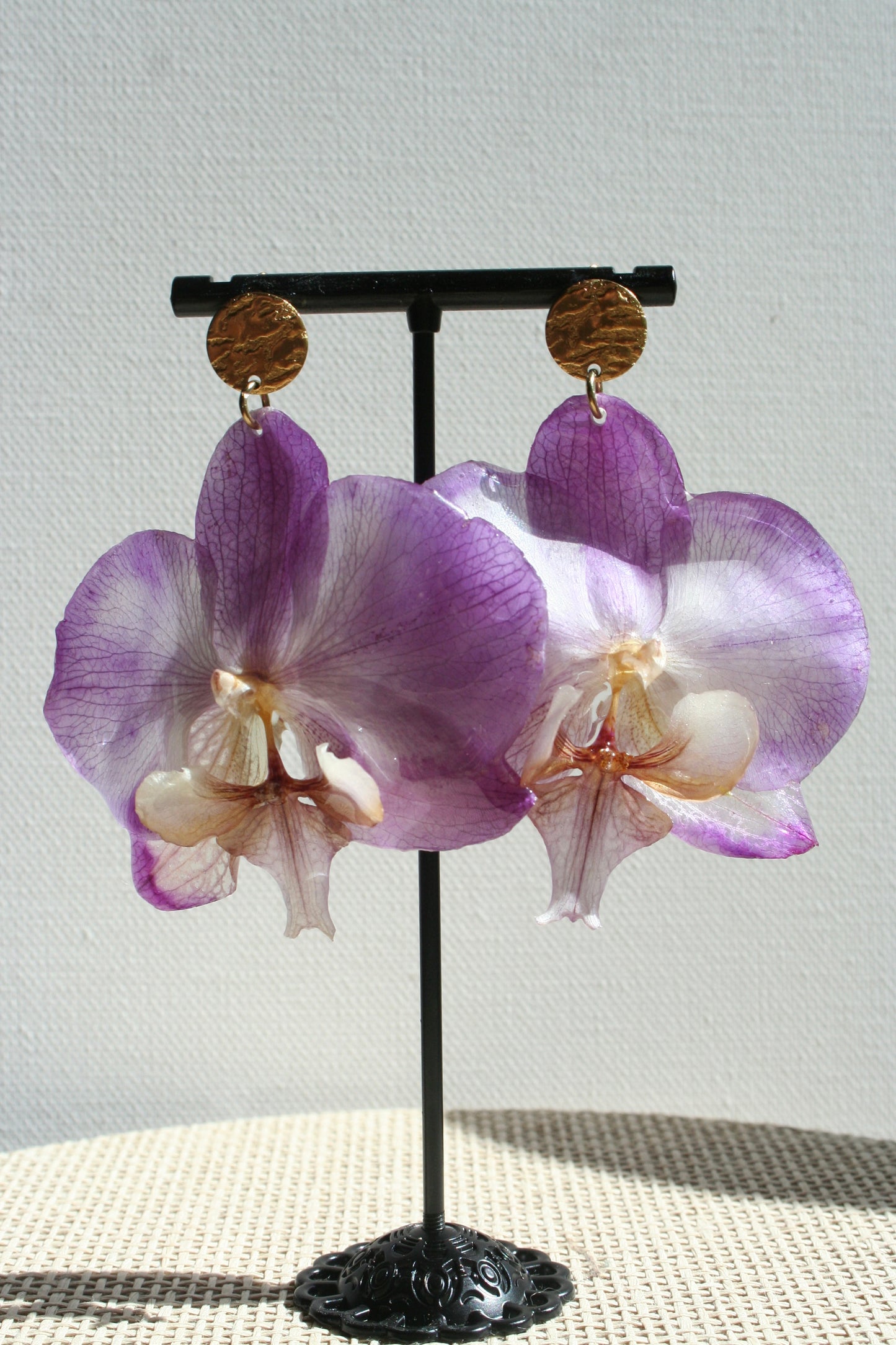 Orchid stud earrings