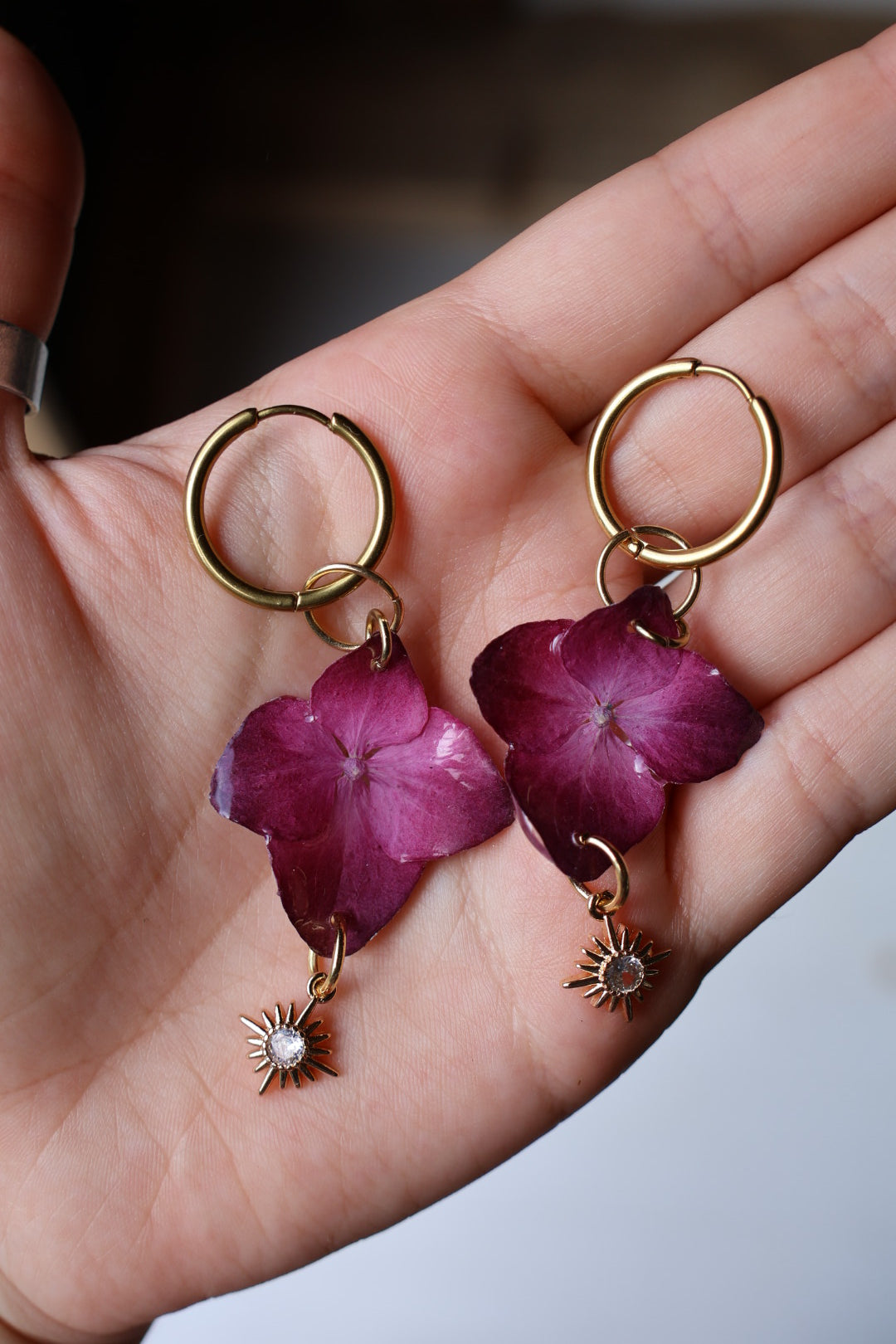 Pink hydrangea hoops