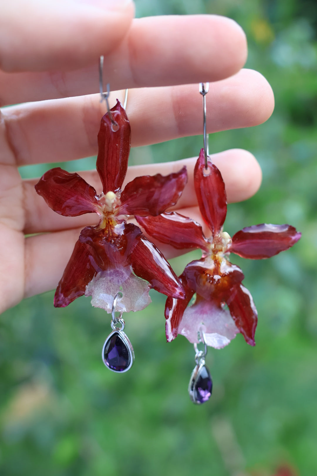 Pink orchid hoops