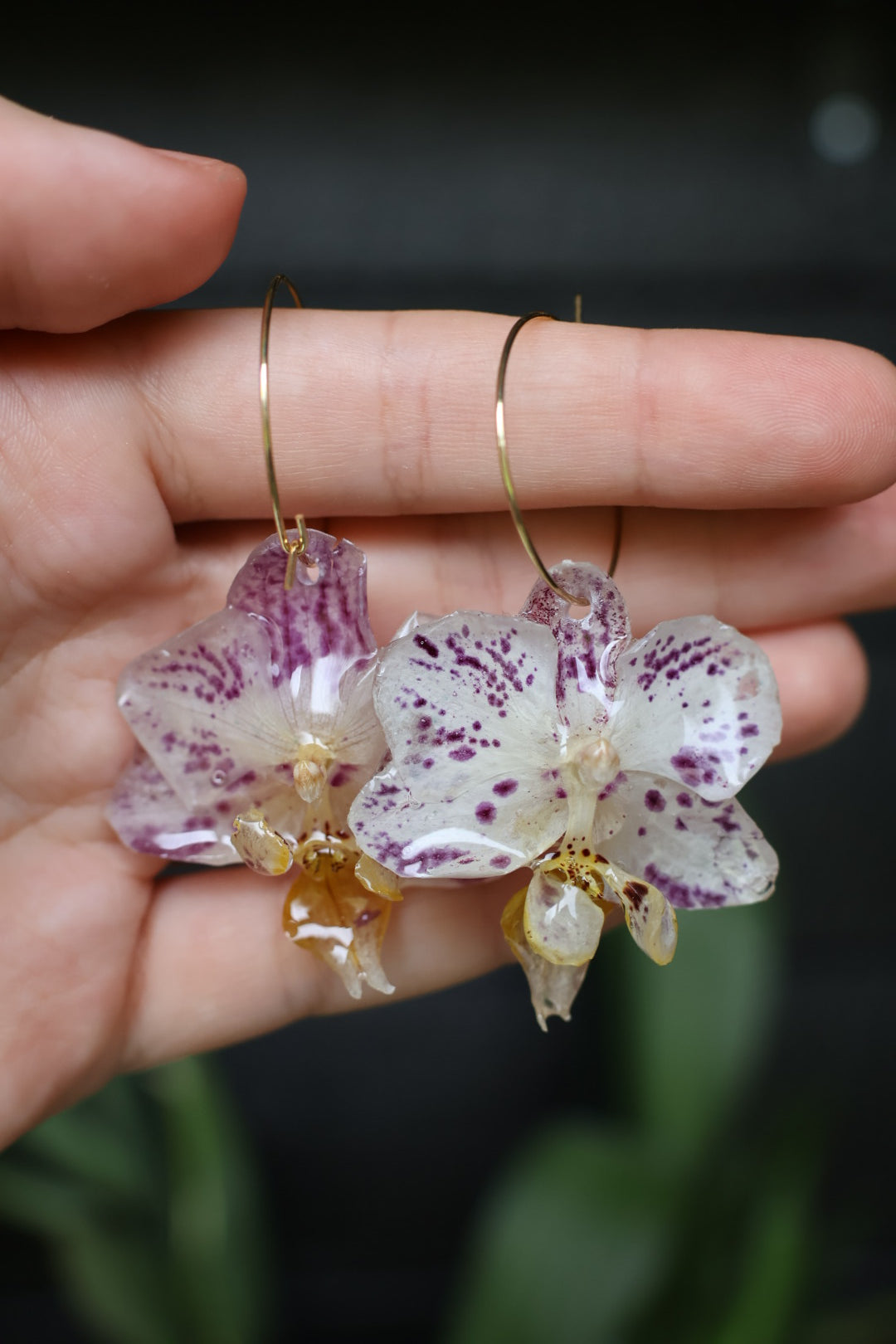 White orchid hoops