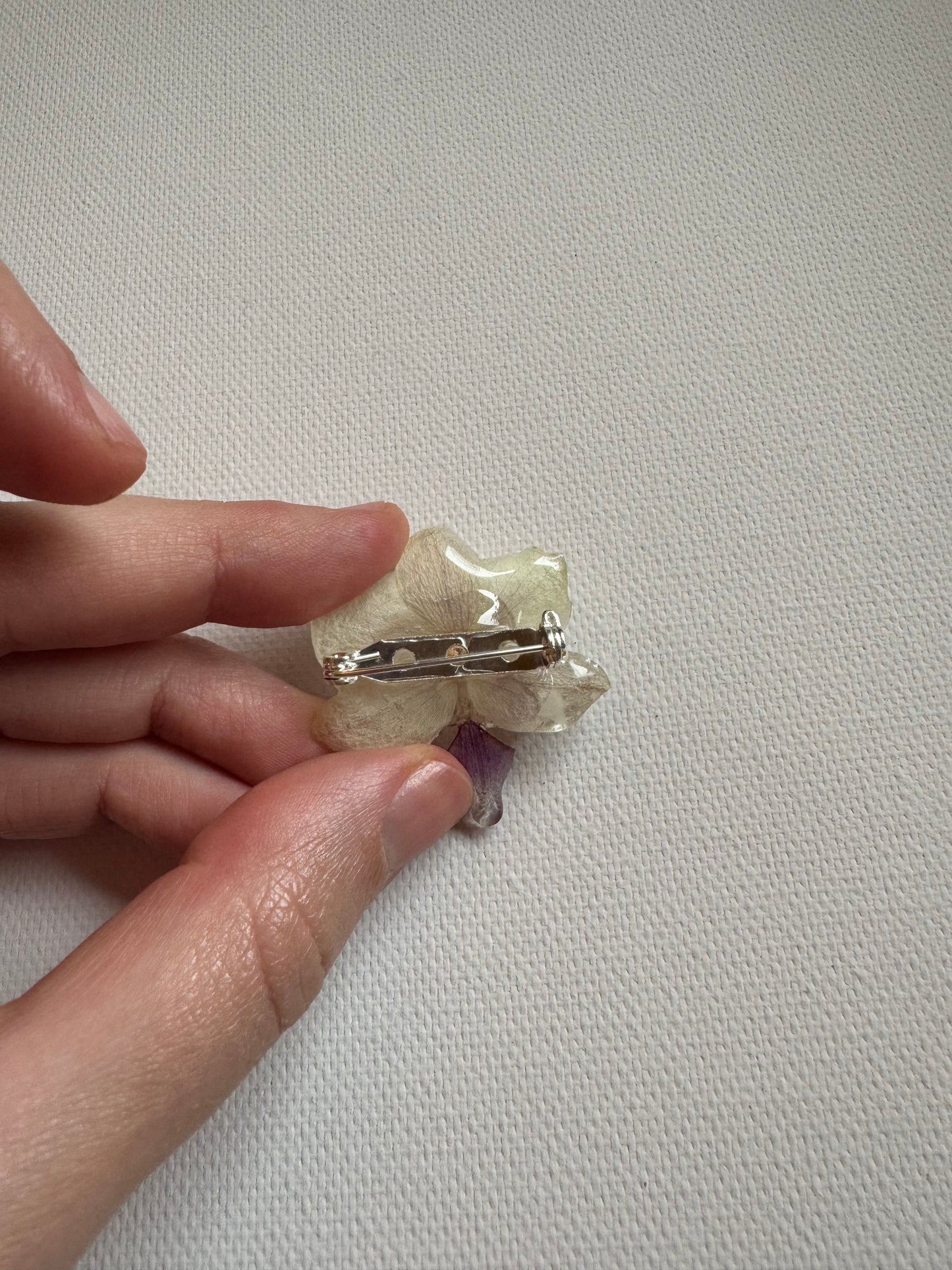 White orchid brooch
