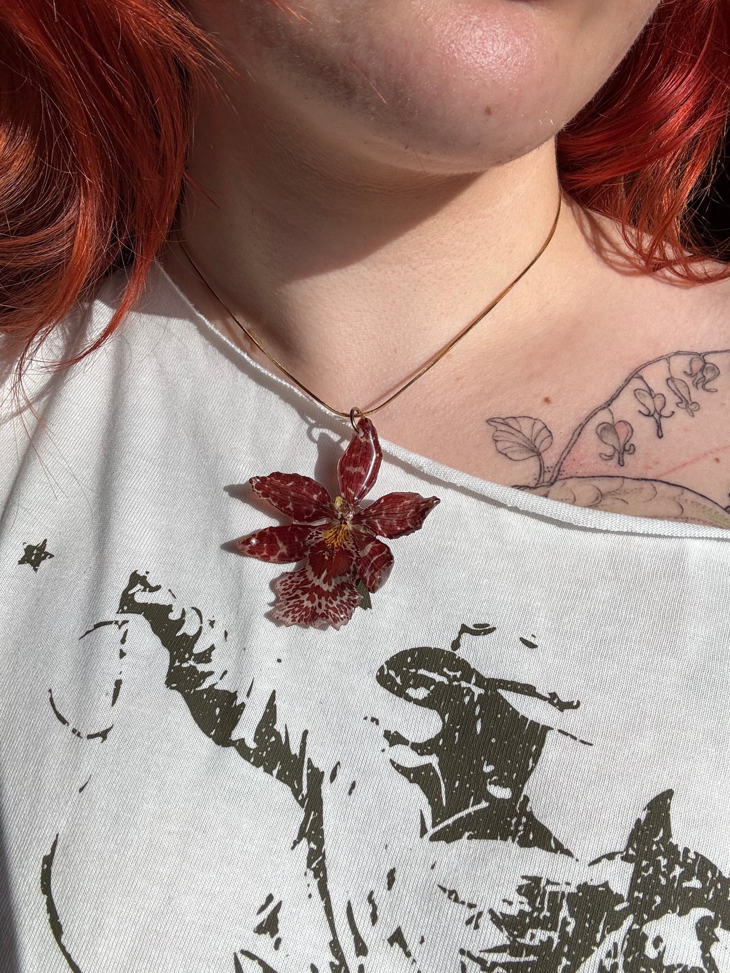 Hybrid orchid necklace