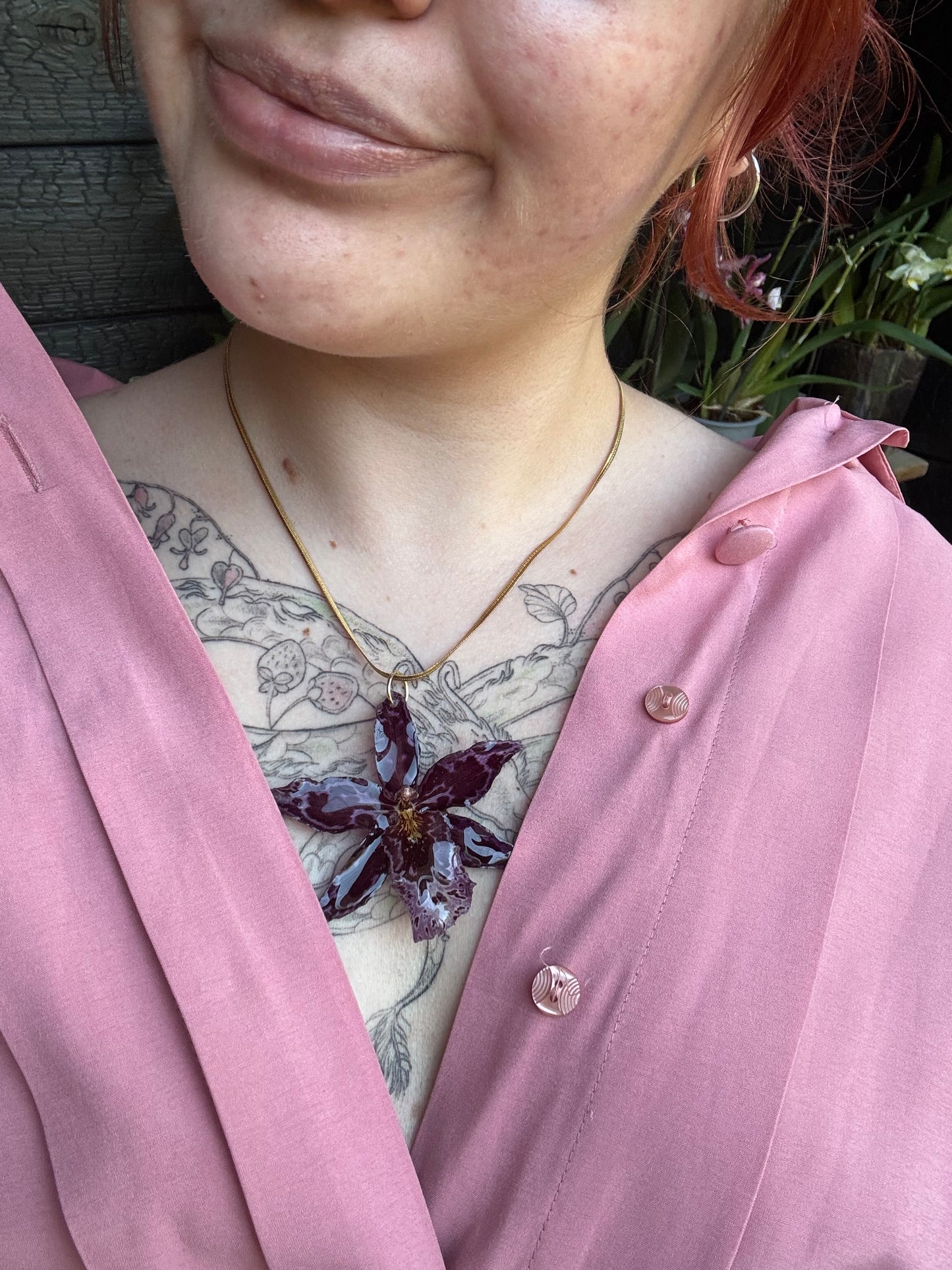 Wilsonara orchid necklace