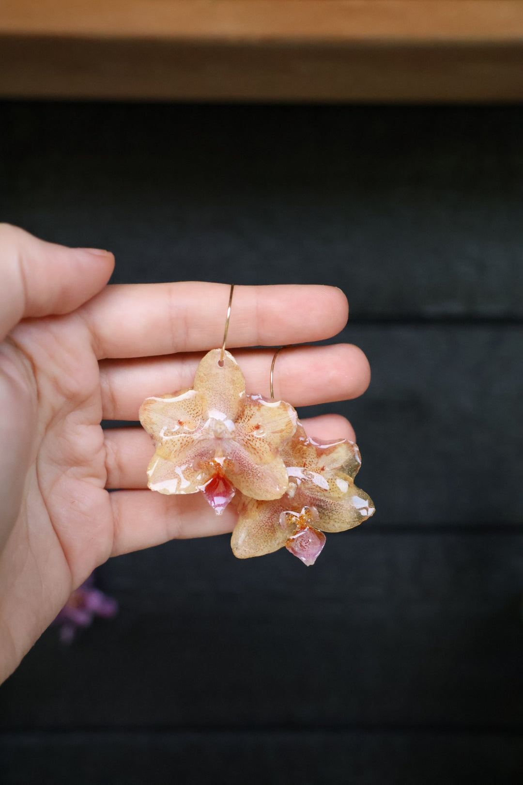 Real Peloric Orchid Earrings: Rare Botanical Jewelry, Nature Lover Gift SYLLIA