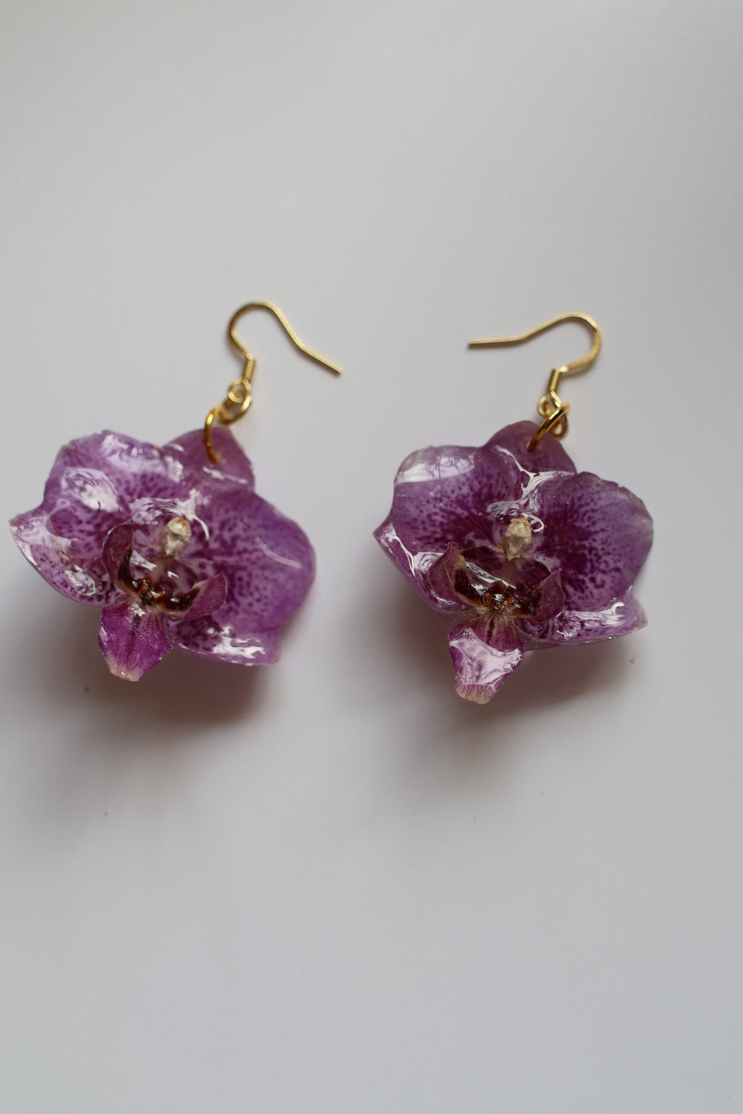 Purple orchid dangle earrings SYLLIA