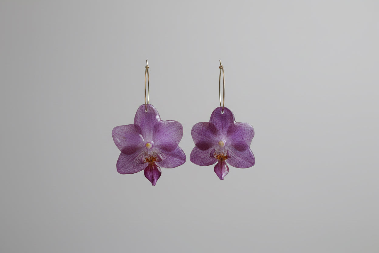 Purple orchid hoops SYLLIA