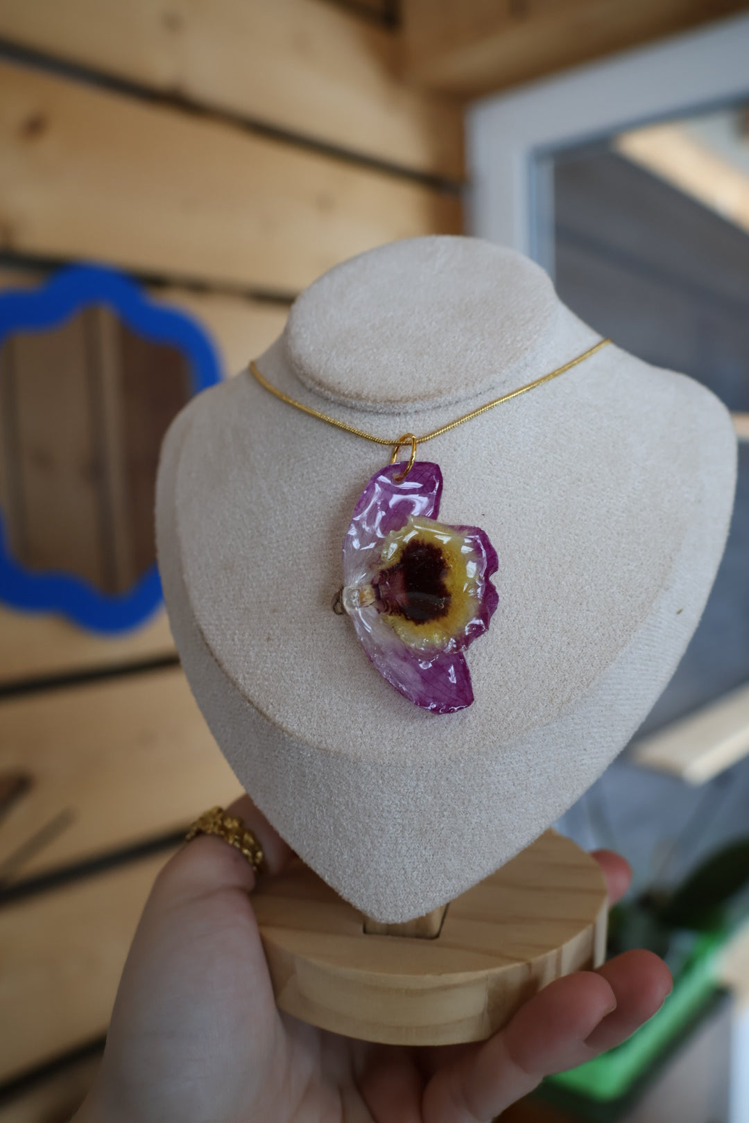 Purple fairy orchid necklace SYLLIA