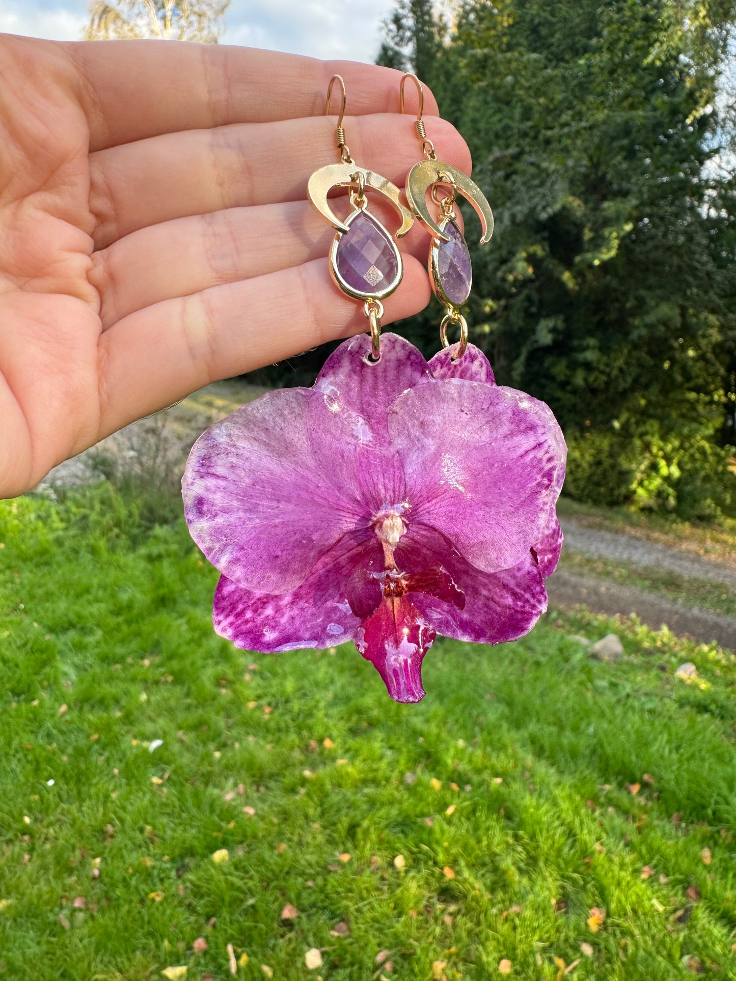 Amethyst orchid earrings SYLLIA