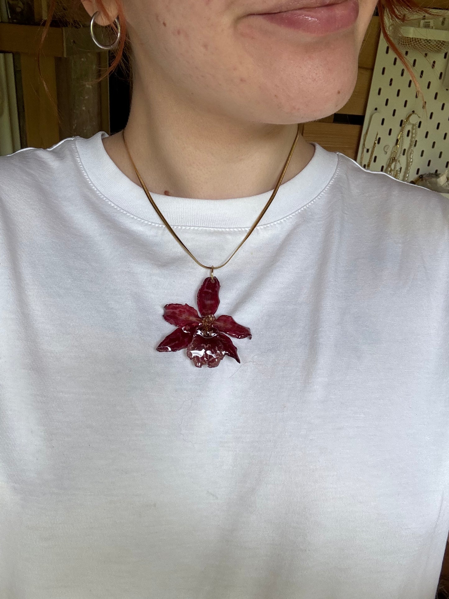 Hybrid orchid necklace