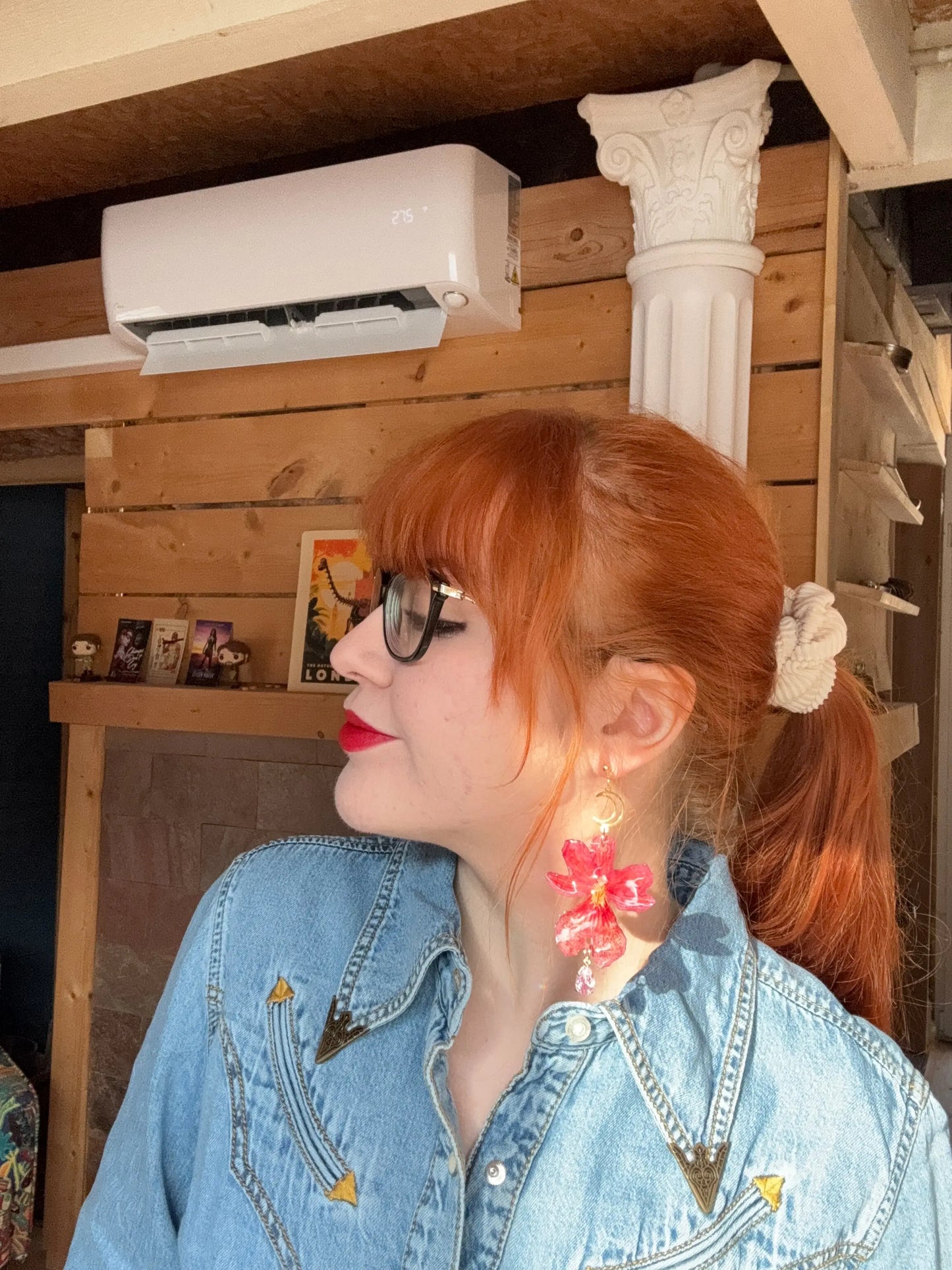 Pink orchid earrings SYLLIA