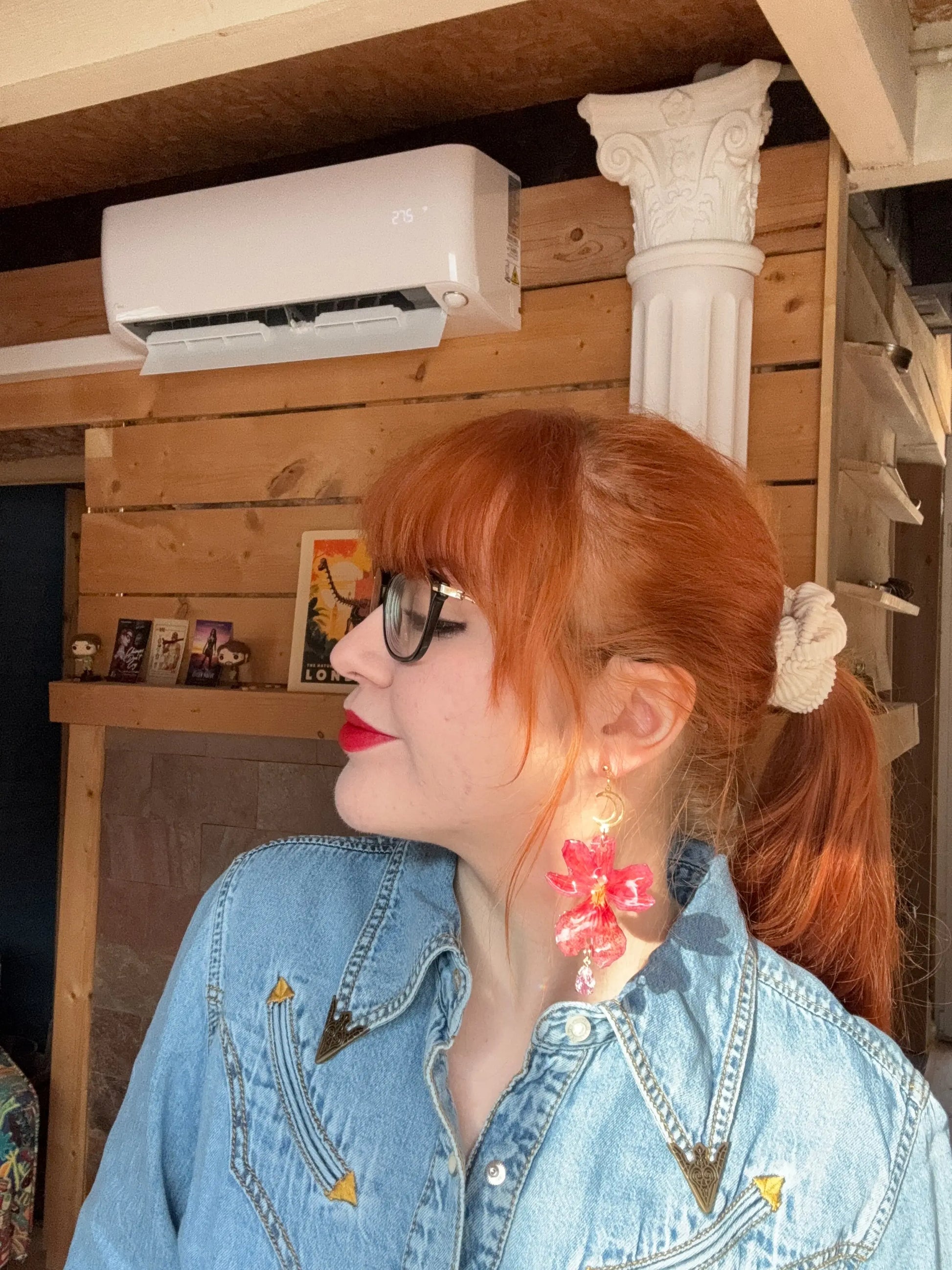 Pink orchid earrings SYLLIA