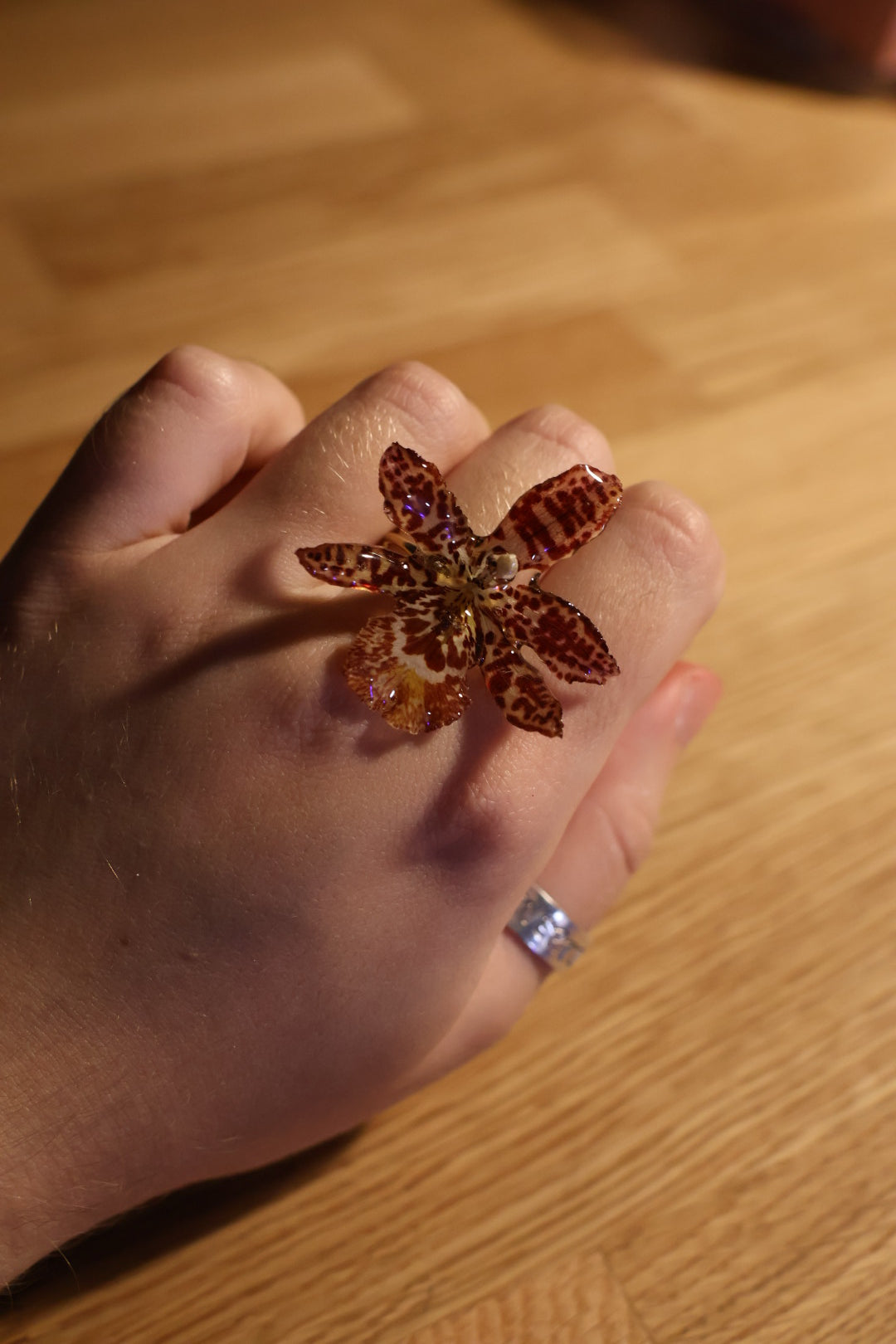 Tiger orchid ring SYLLIA