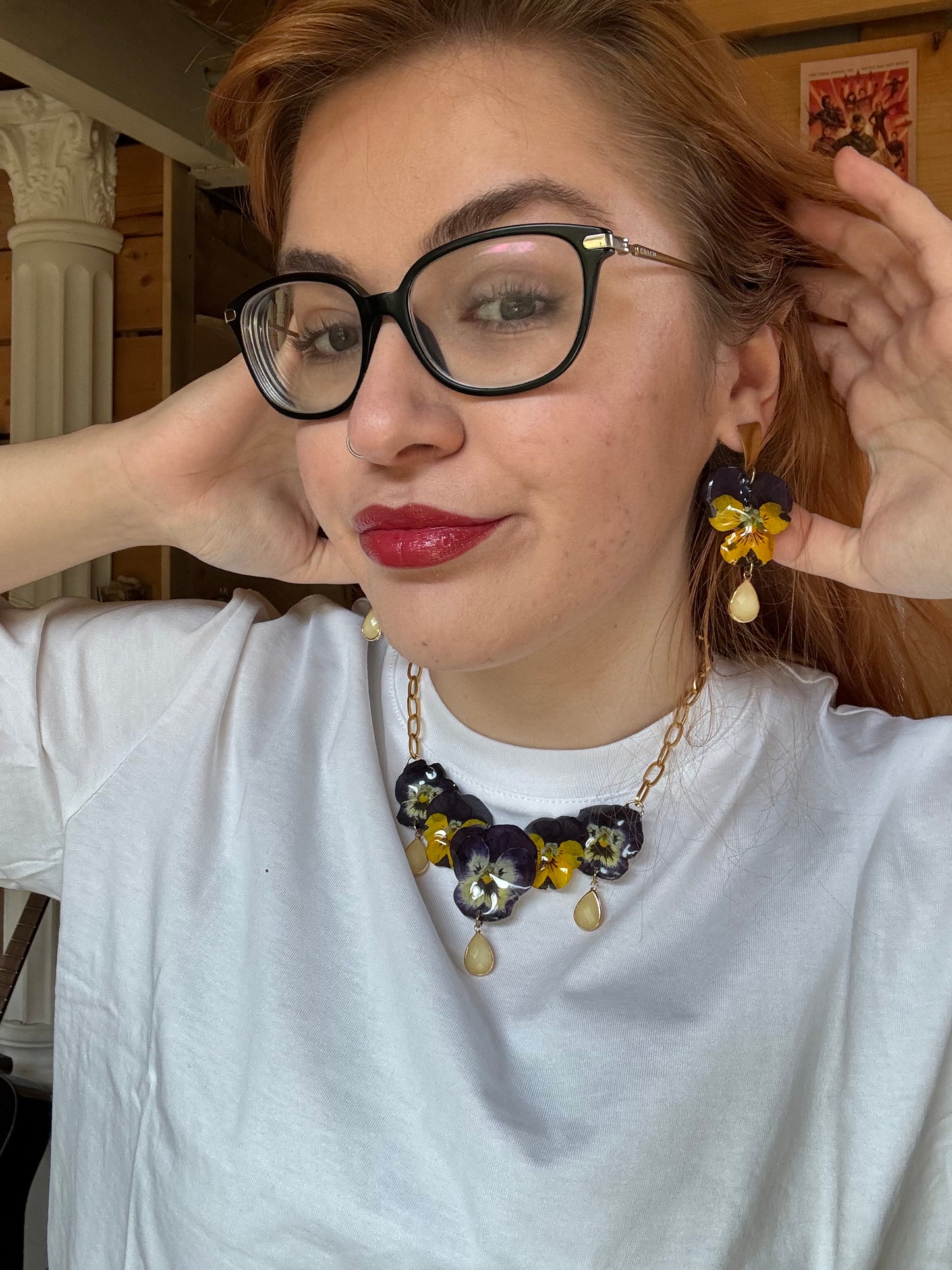 Pansy earrings
