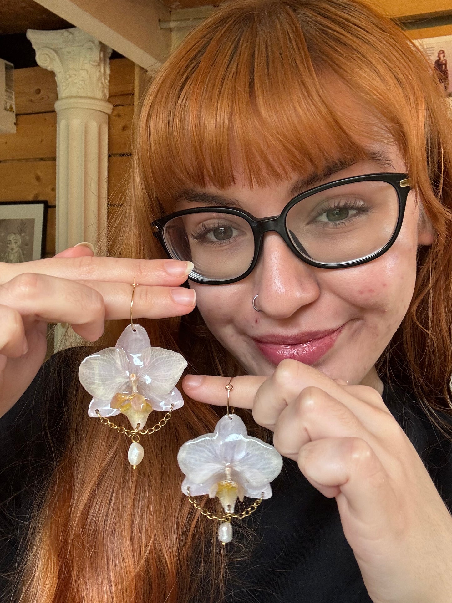 Chain orchid hoops