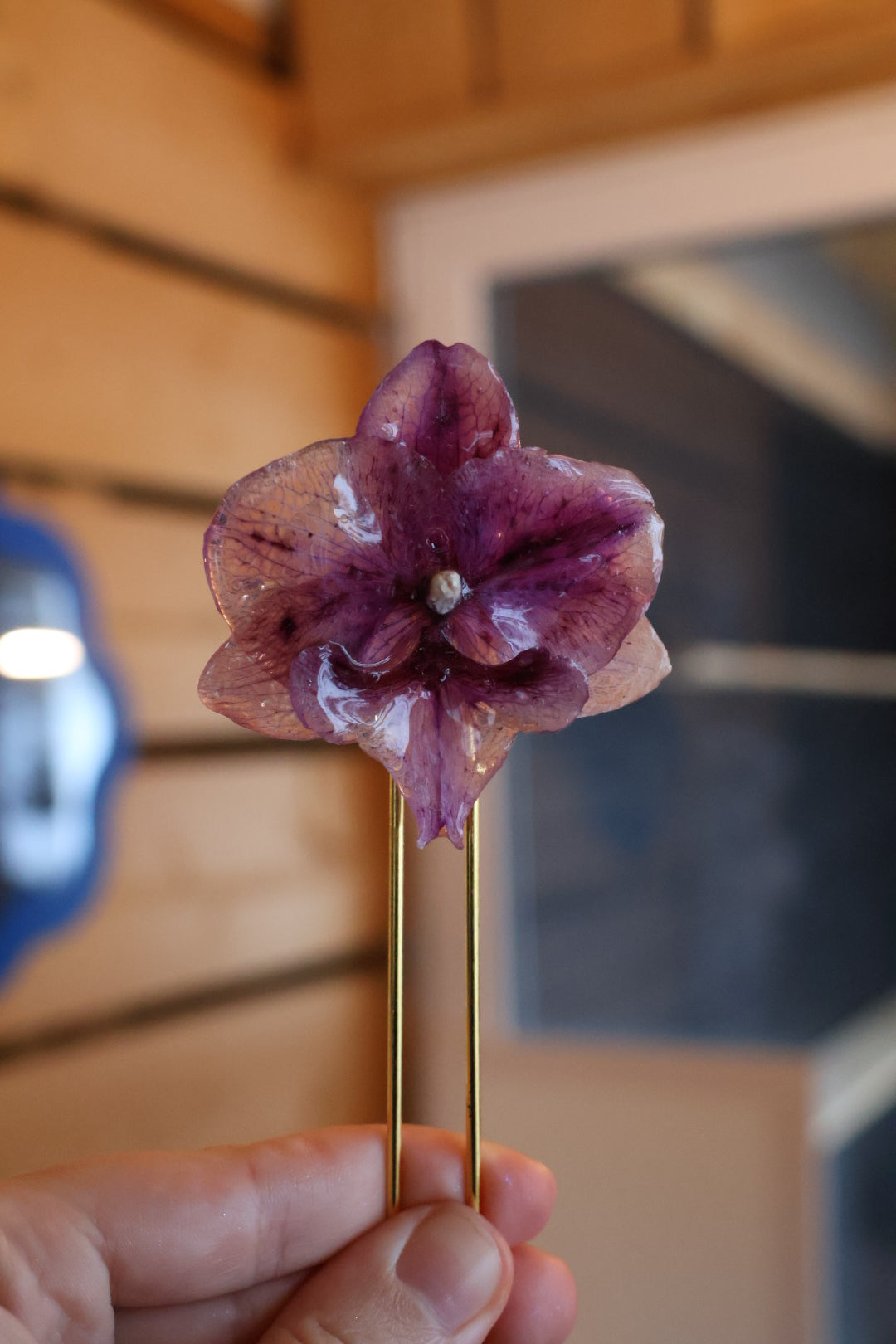 Purple orchid hairpin SYLLIA