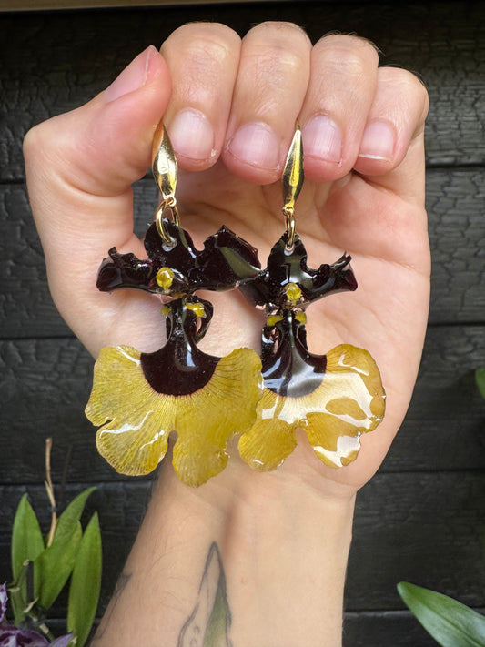 Jiaho orchid earrings