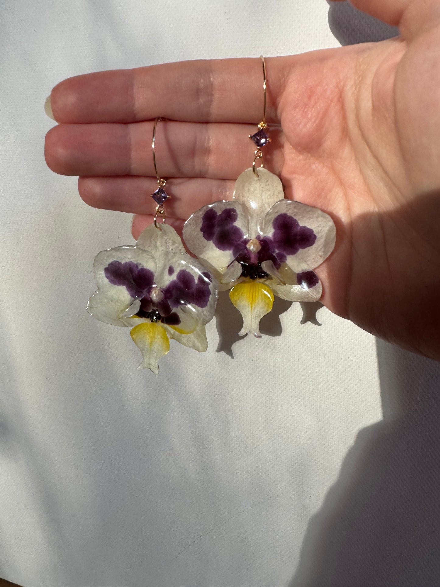 White orchid hoops