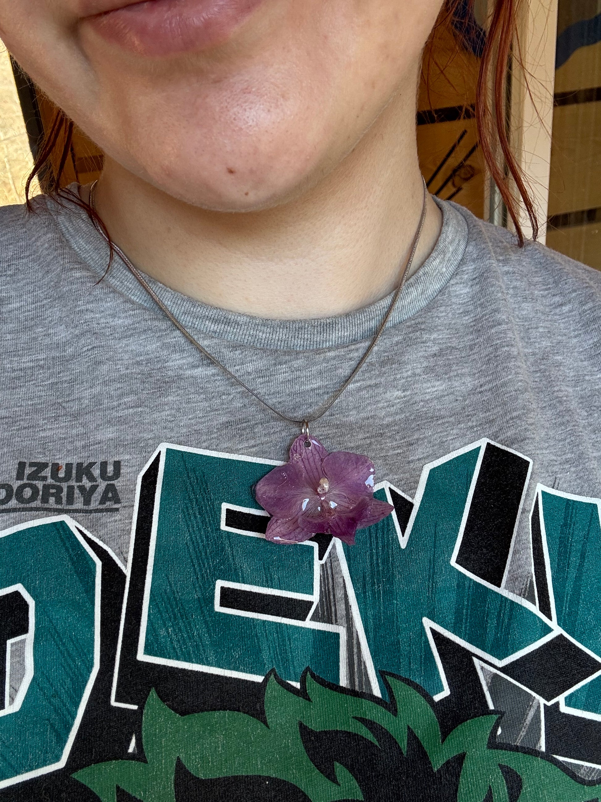 Lilac orchid necklace SYLLIA