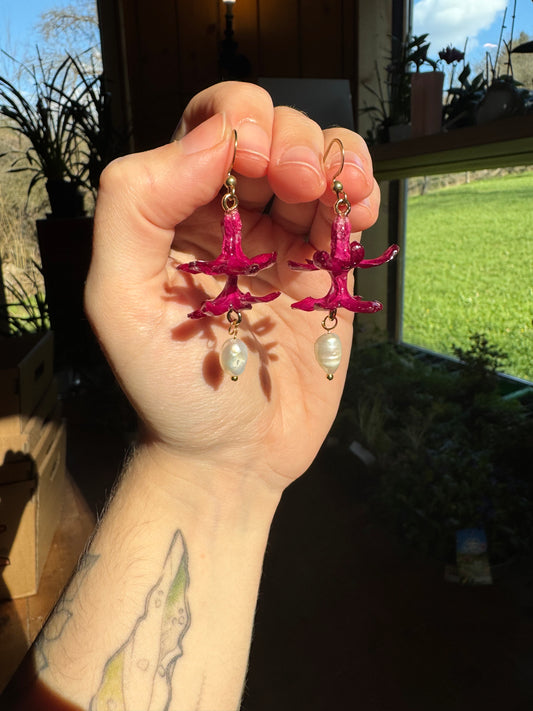 Pink hyacinth earrings