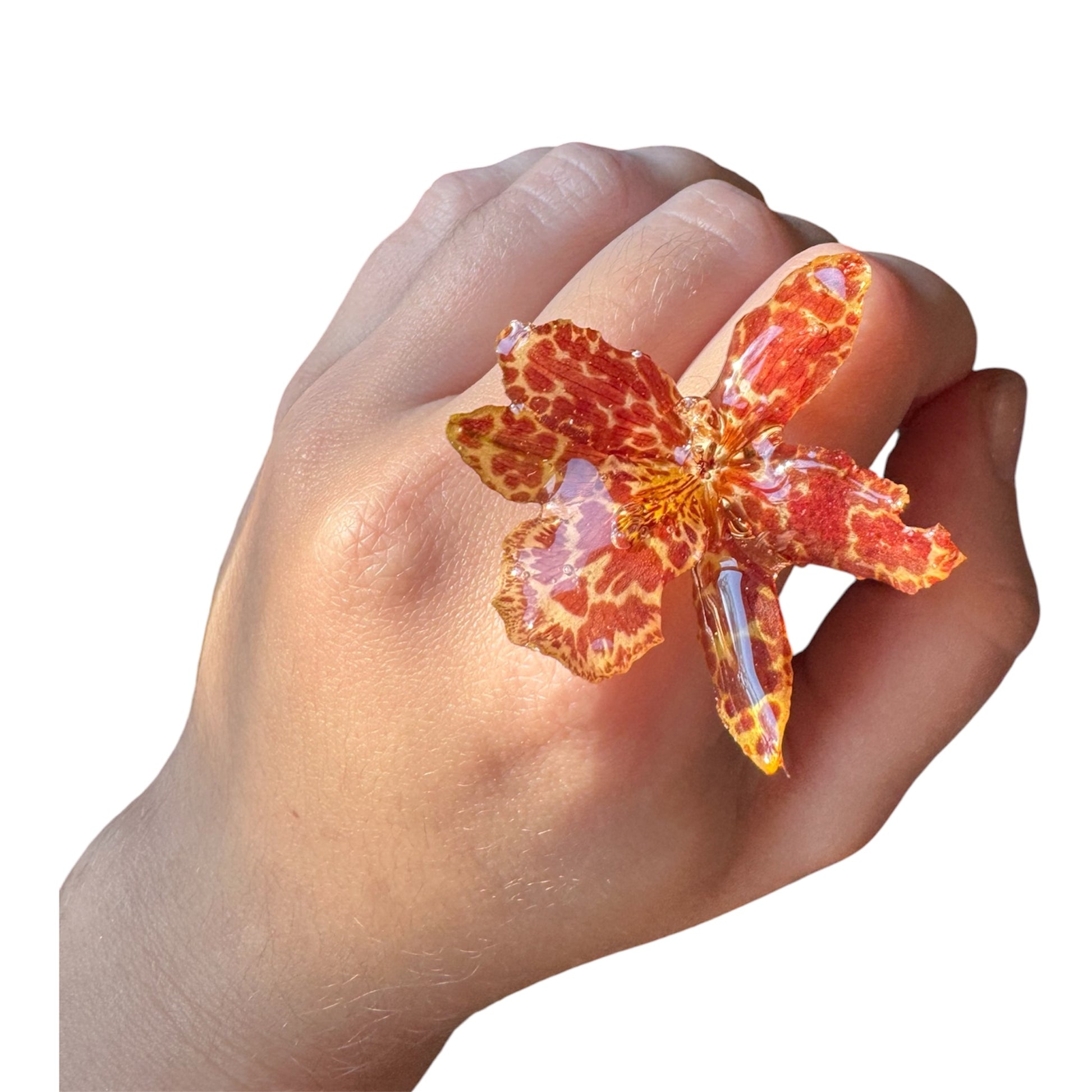 Red orchid ring SYLLIA