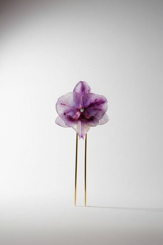 Purple orchid hairpin SYLLIA