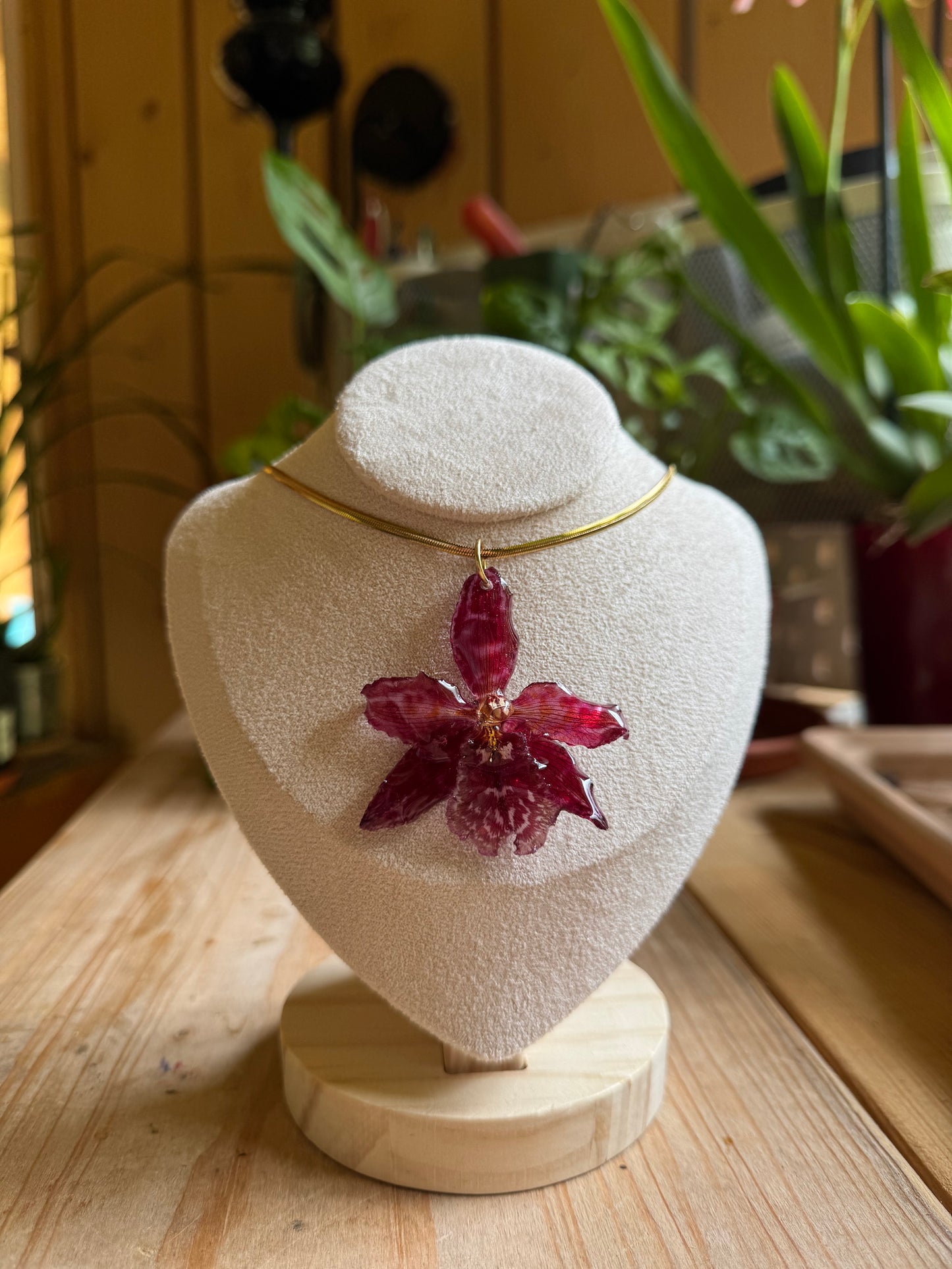 Hybrid orchid necklace