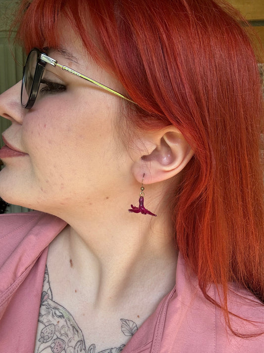 Simple pink hyacinth earrings