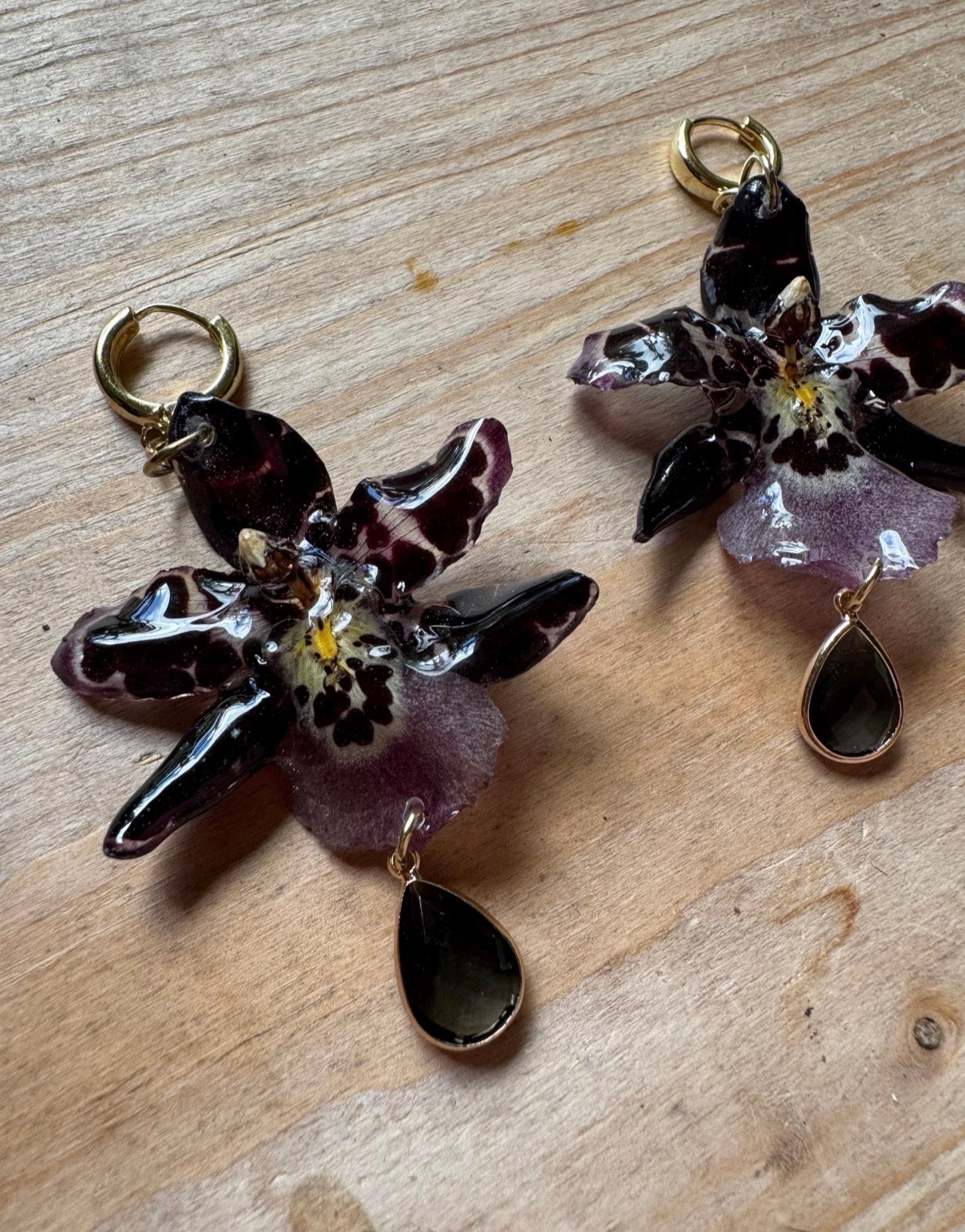 Black orchid earrings SYLLIA