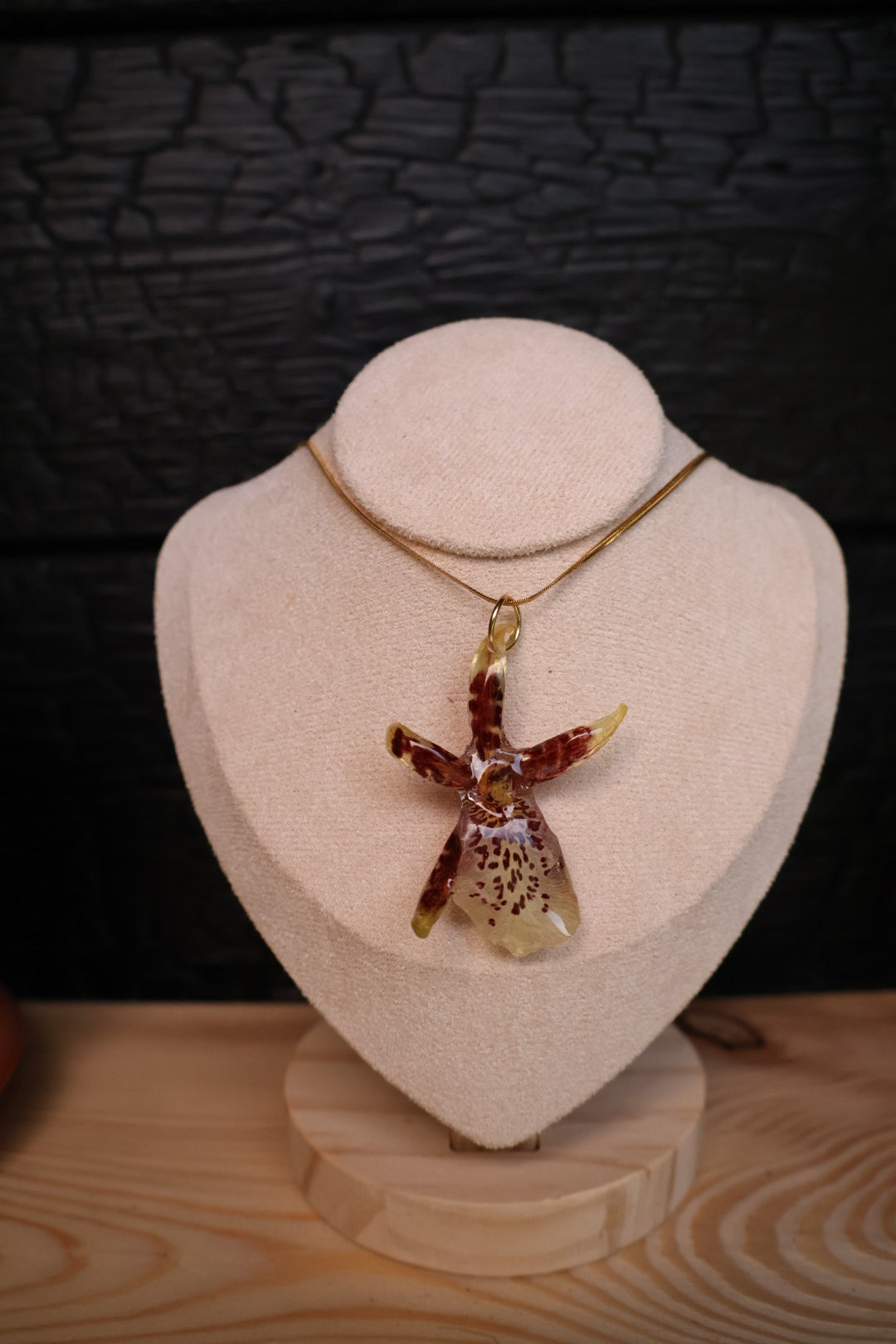 Brassia orchid necklace