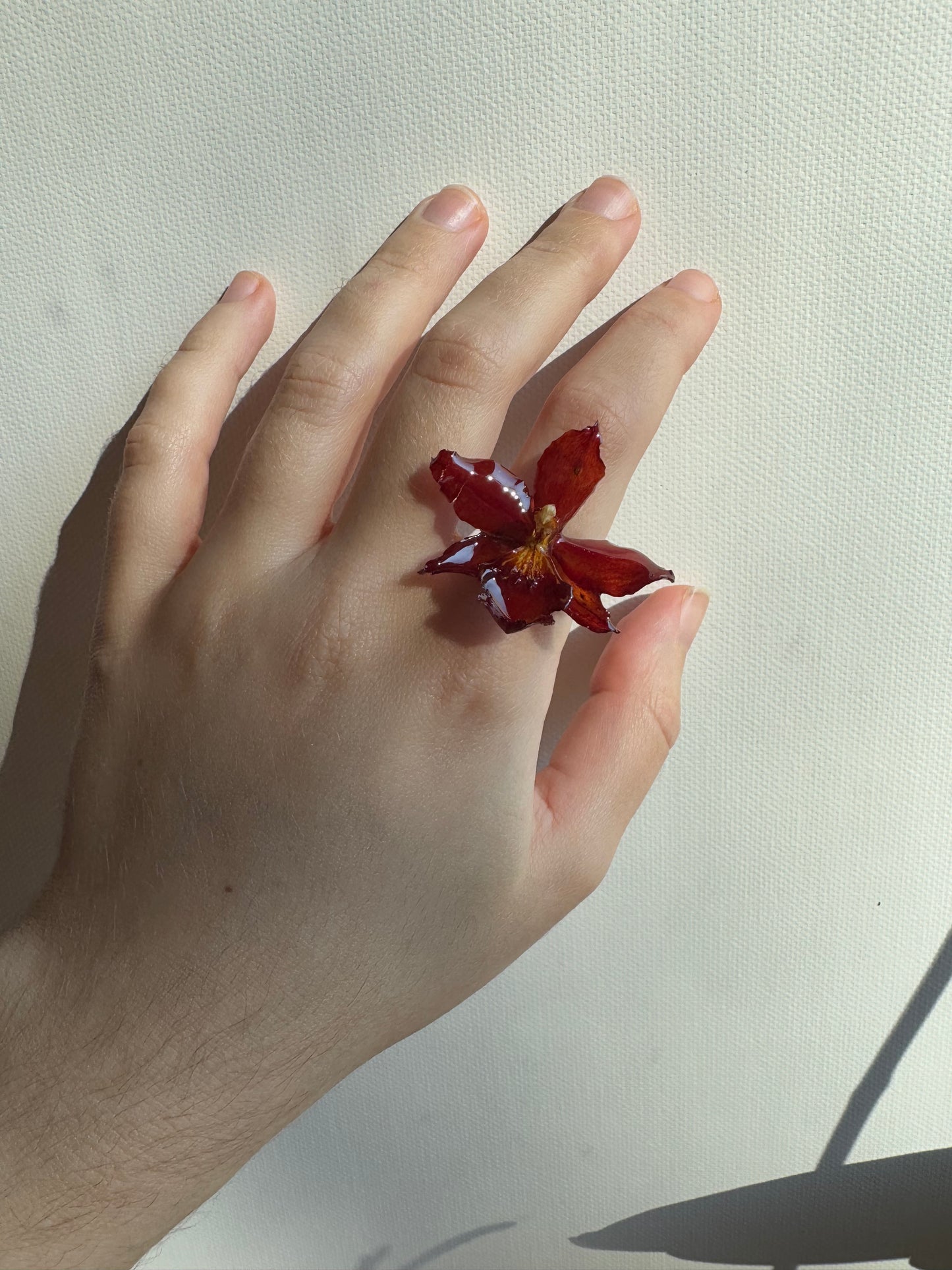 Red orchid ring