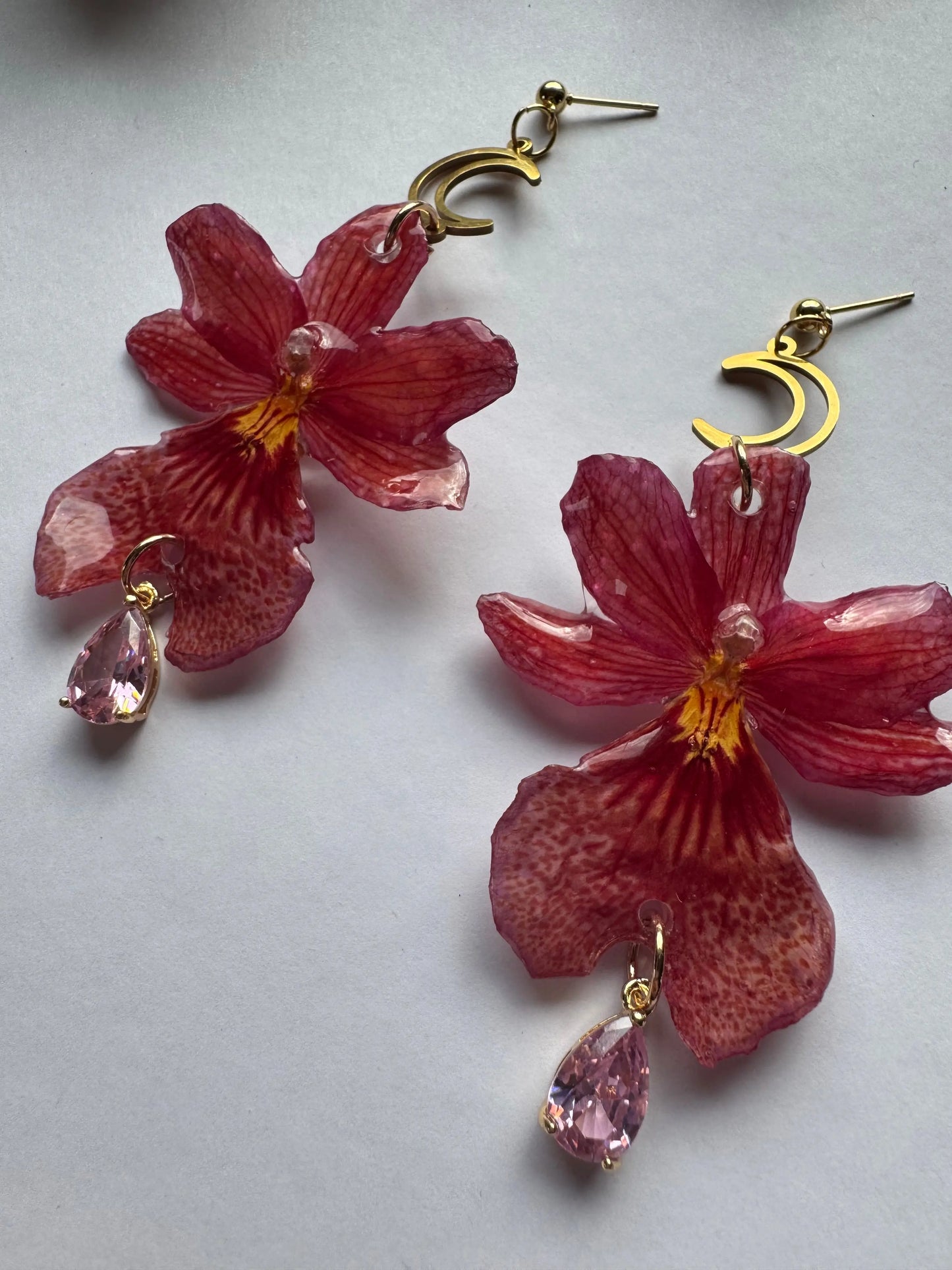 Pink orchid earrings SYLLIA
