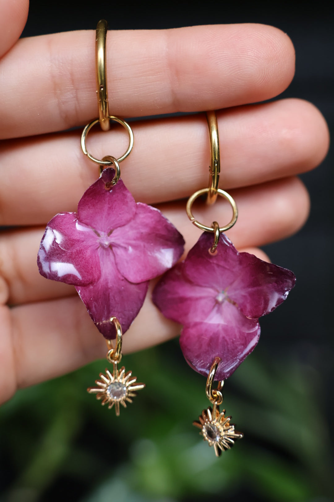 Pink hydrangea hoops