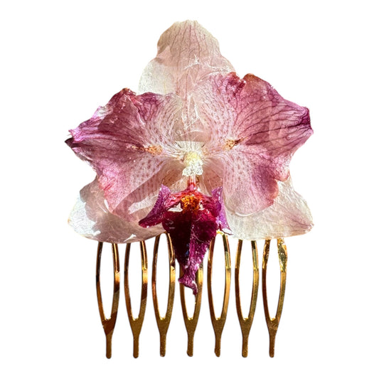 Pink orchid hairpin SYLLIA