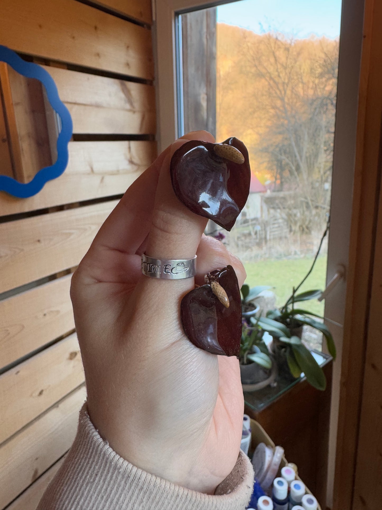 Anthurium earrings