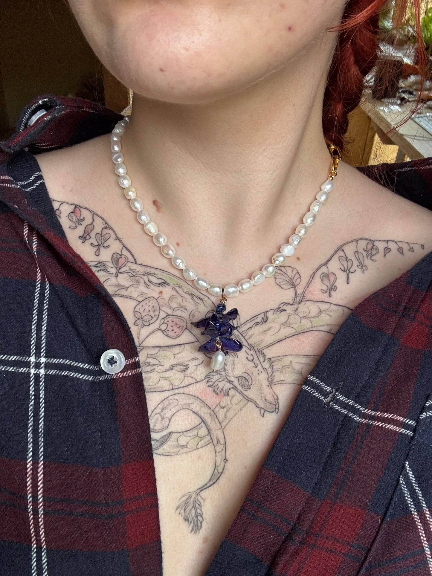 Hyacinth pearl necklace