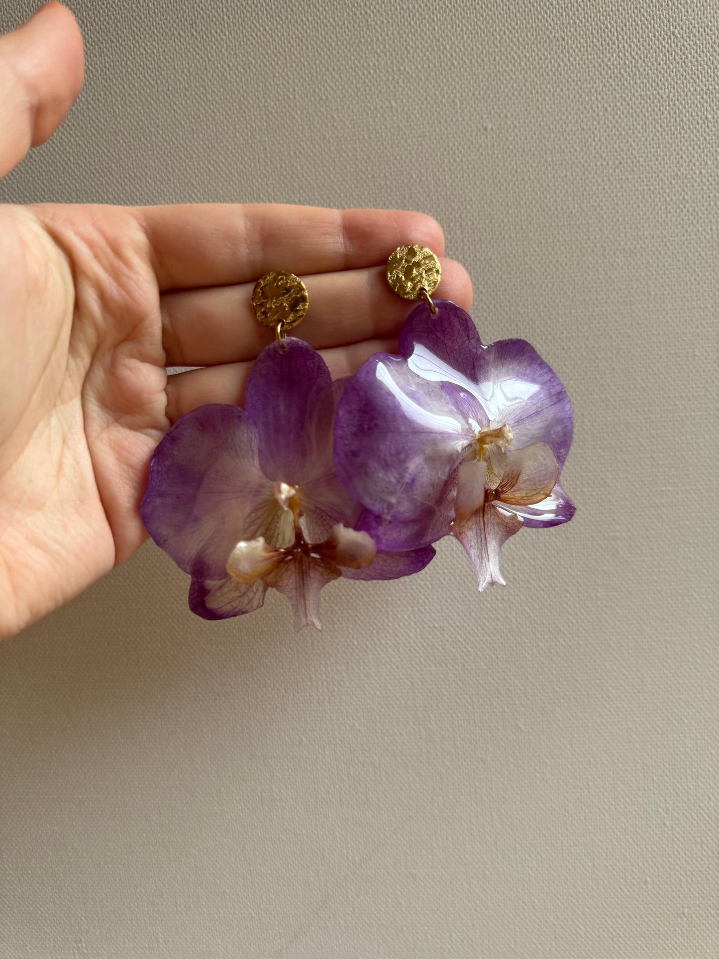 Orchid stud earrings