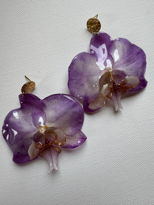 Orchid stud earrings